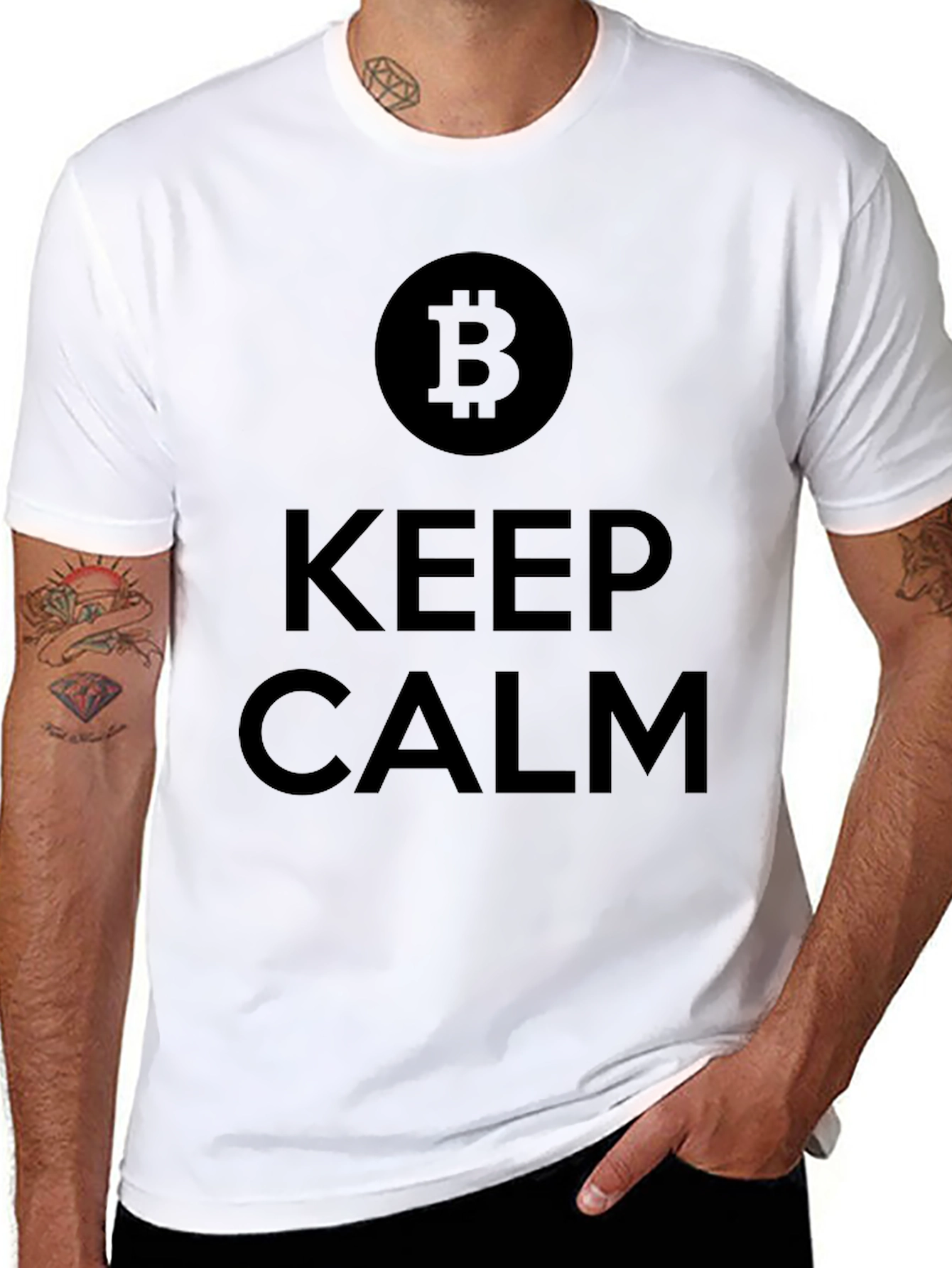 Bitcoin Keep Calm T-Shirt - Crypto HODL Tee