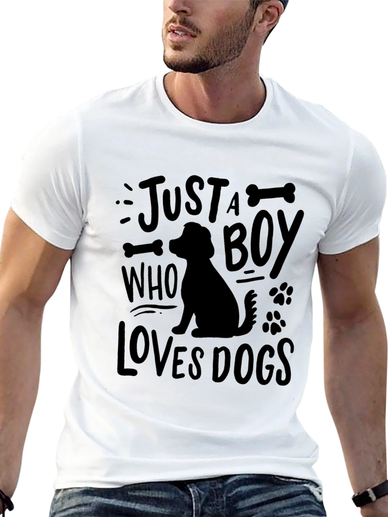 Just a Boy Who Loves Dogs Graphic T-Shirt