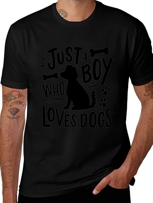 Just a Boy Who Loves Dogs Graphic T-Shirt