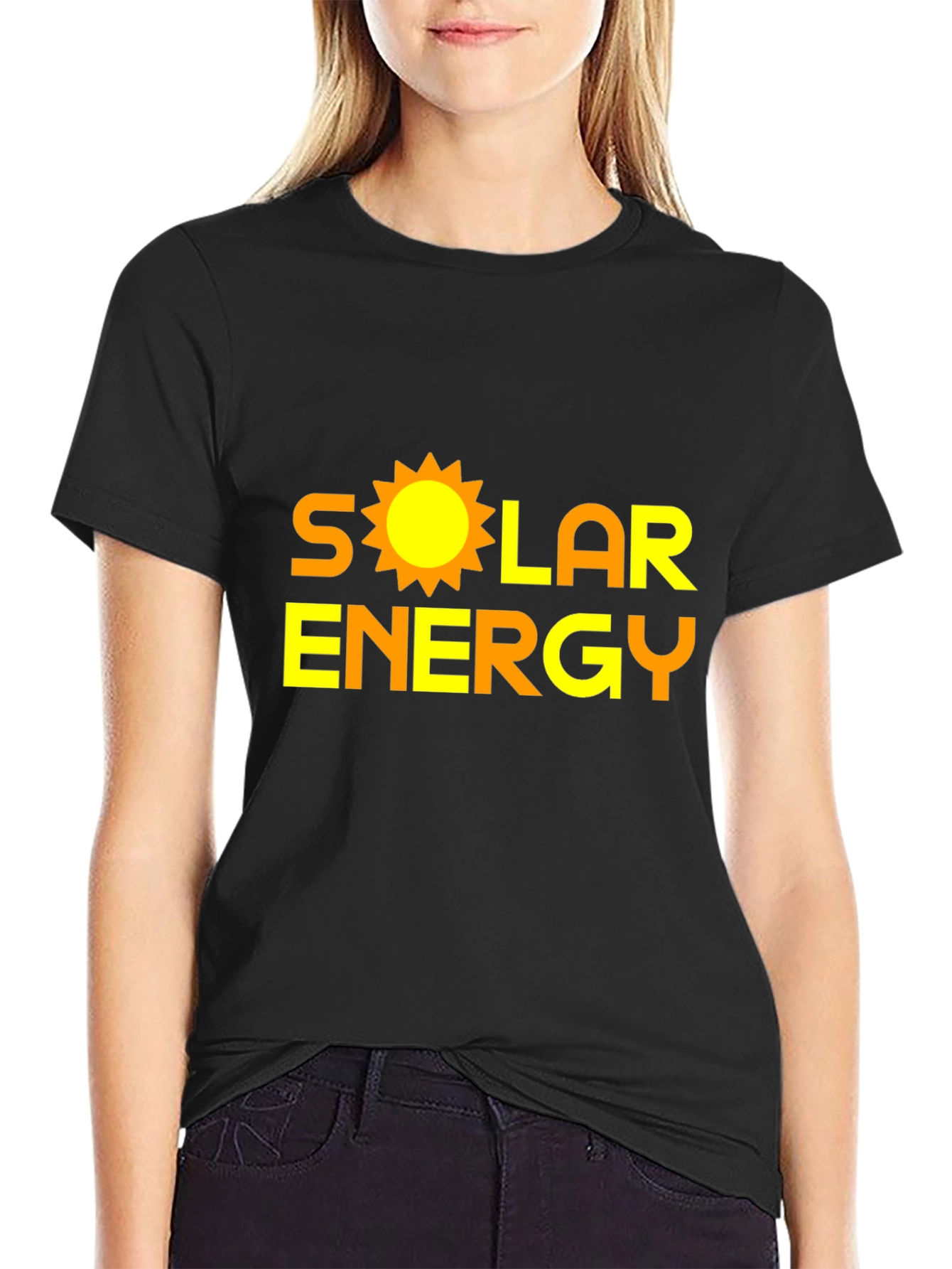 Solar Energy Graphic Tee - Black Cotton T-Shirt