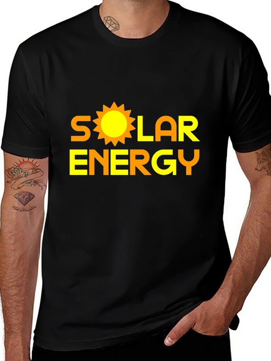 Solar Energy Graphic Tee - Black Cotton T-Shirt
