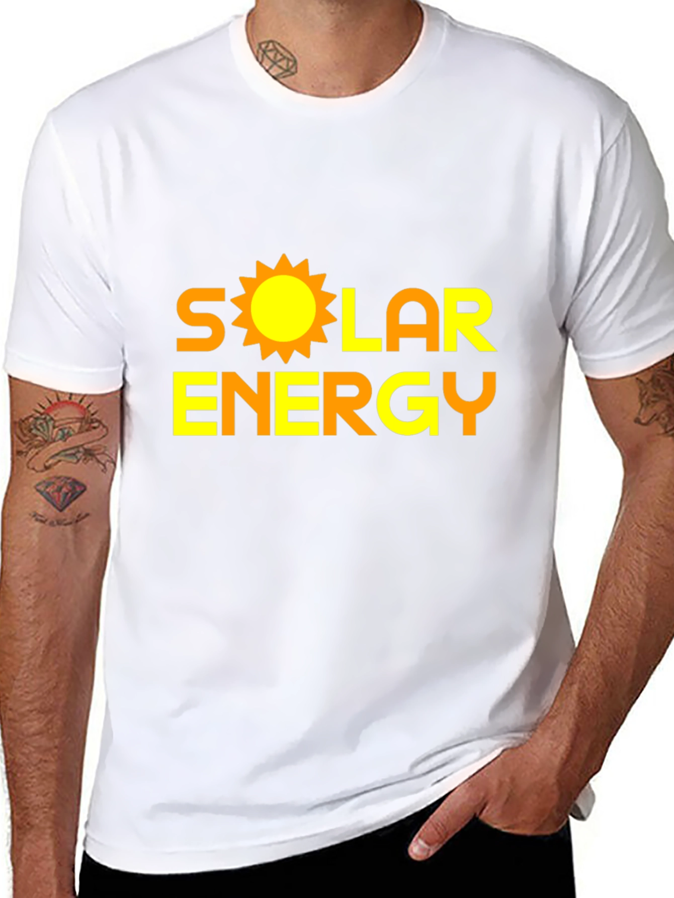 Solar Energy Graphic Tee - Black Cotton T-Shirt
