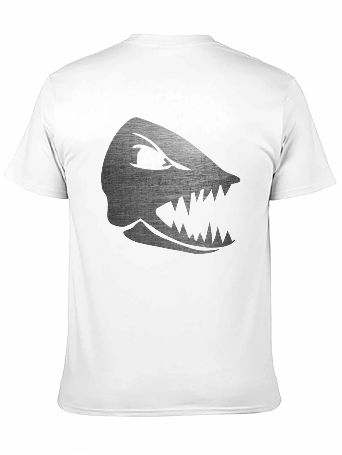 Mens Black T-Shirt with Silver Shark Graphic