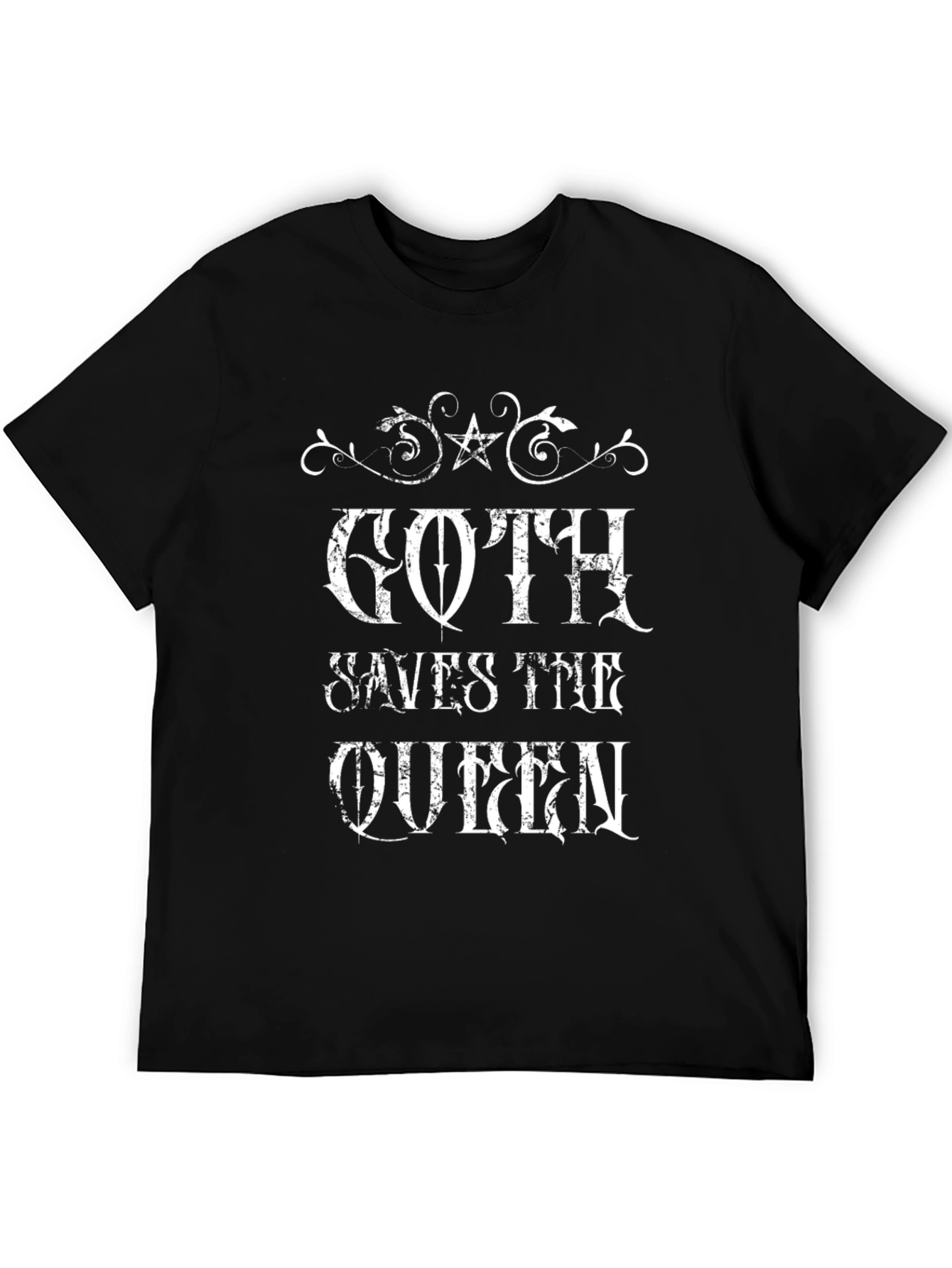 Goth Saves the Queen Black Graphic Tee
