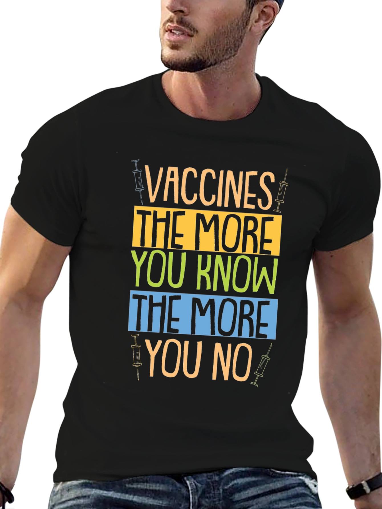 Vaccines The More You Know Mens Black T-Shirt