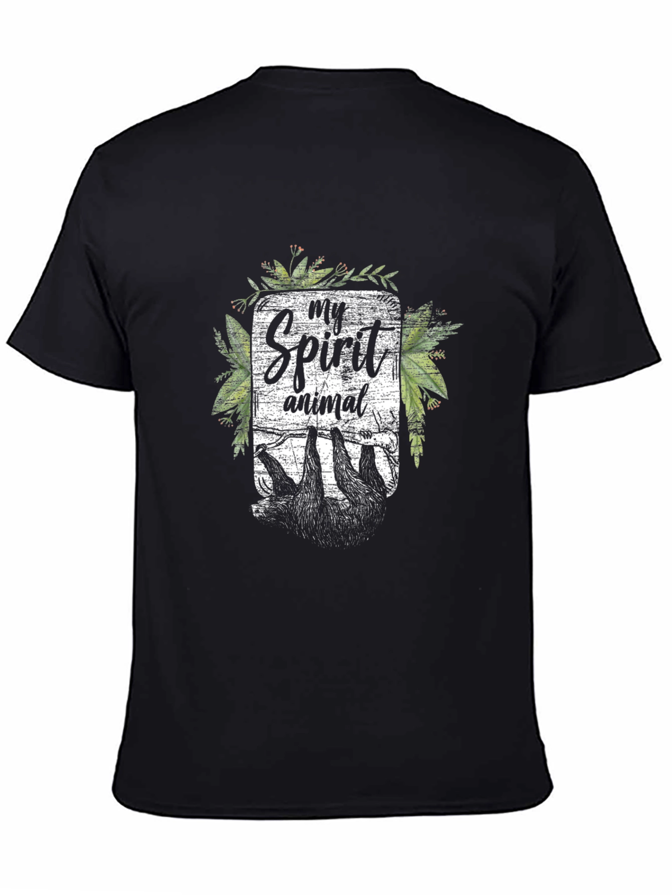 My Spirit Animal Sloth Graphic Tee - Black