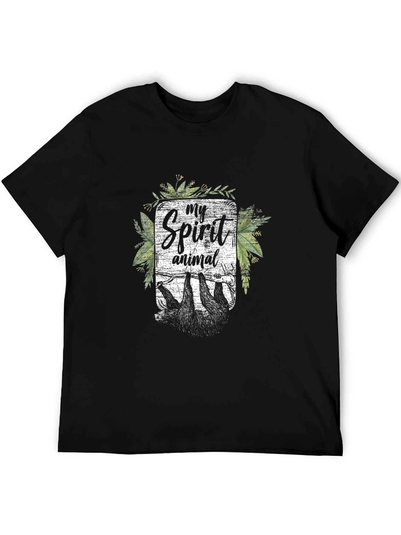 My Spirit Animal Sloth Graphic Tee - Black