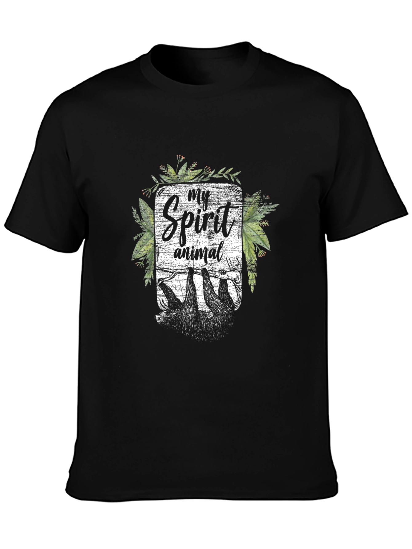 My Spirit Animal Sloth Graphic Tee - Black