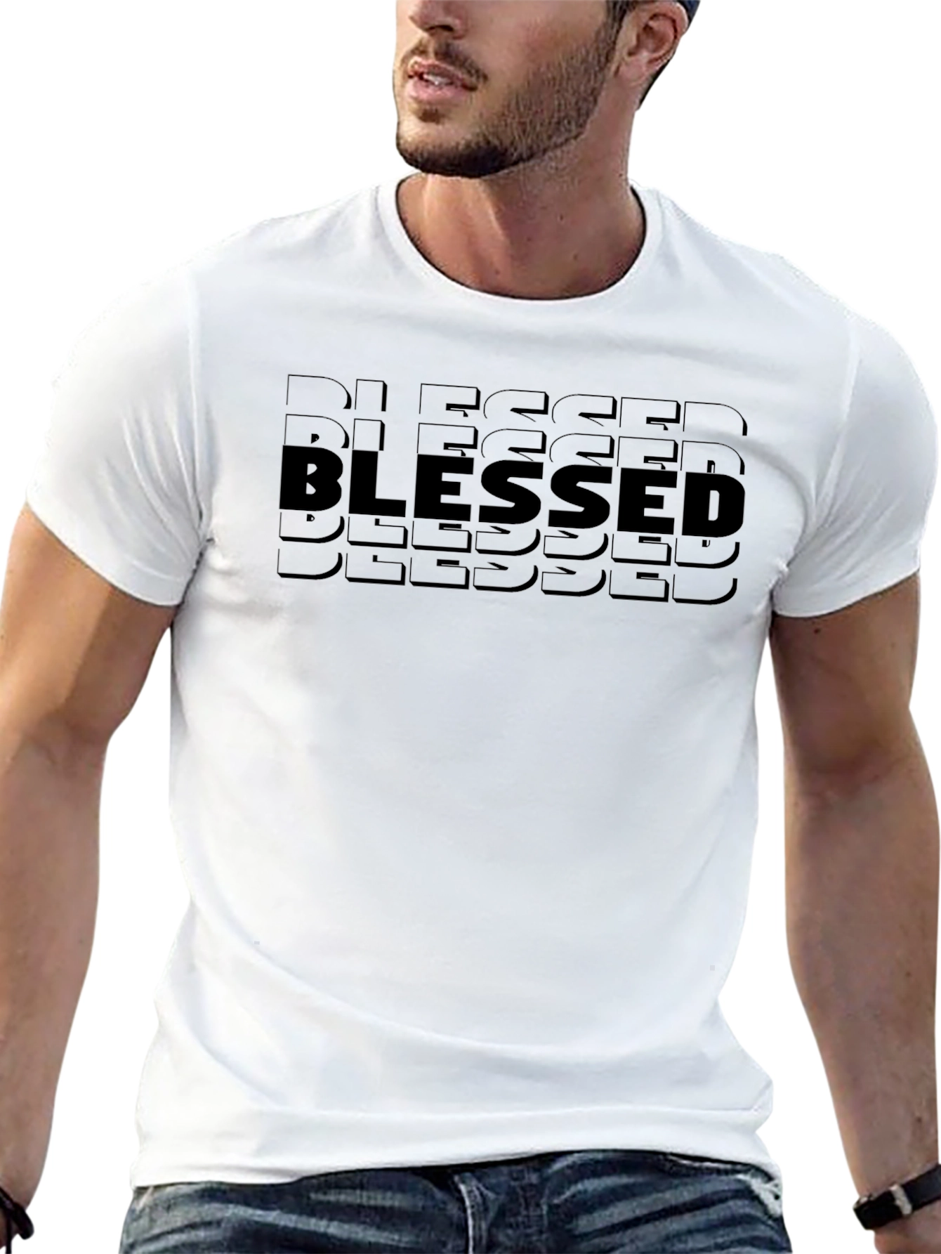 Blessed Graphic Tee - Stylish Mens Crewneck T-Shirt