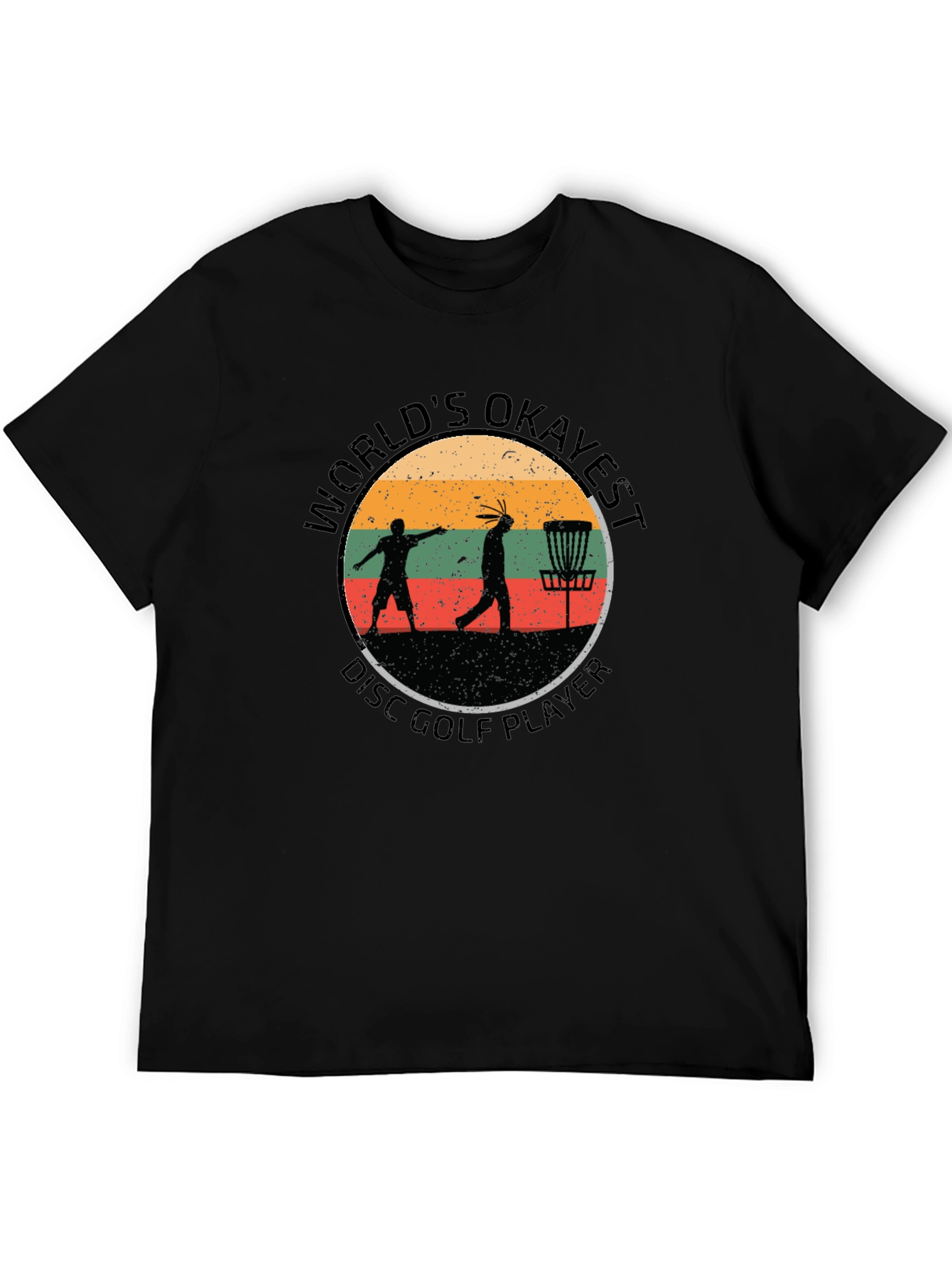 Worlds Okayest Disc Golf Player Black T-Shirt