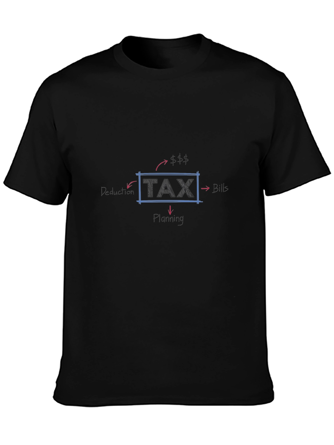 Tax Flowchart Black T-Shirt