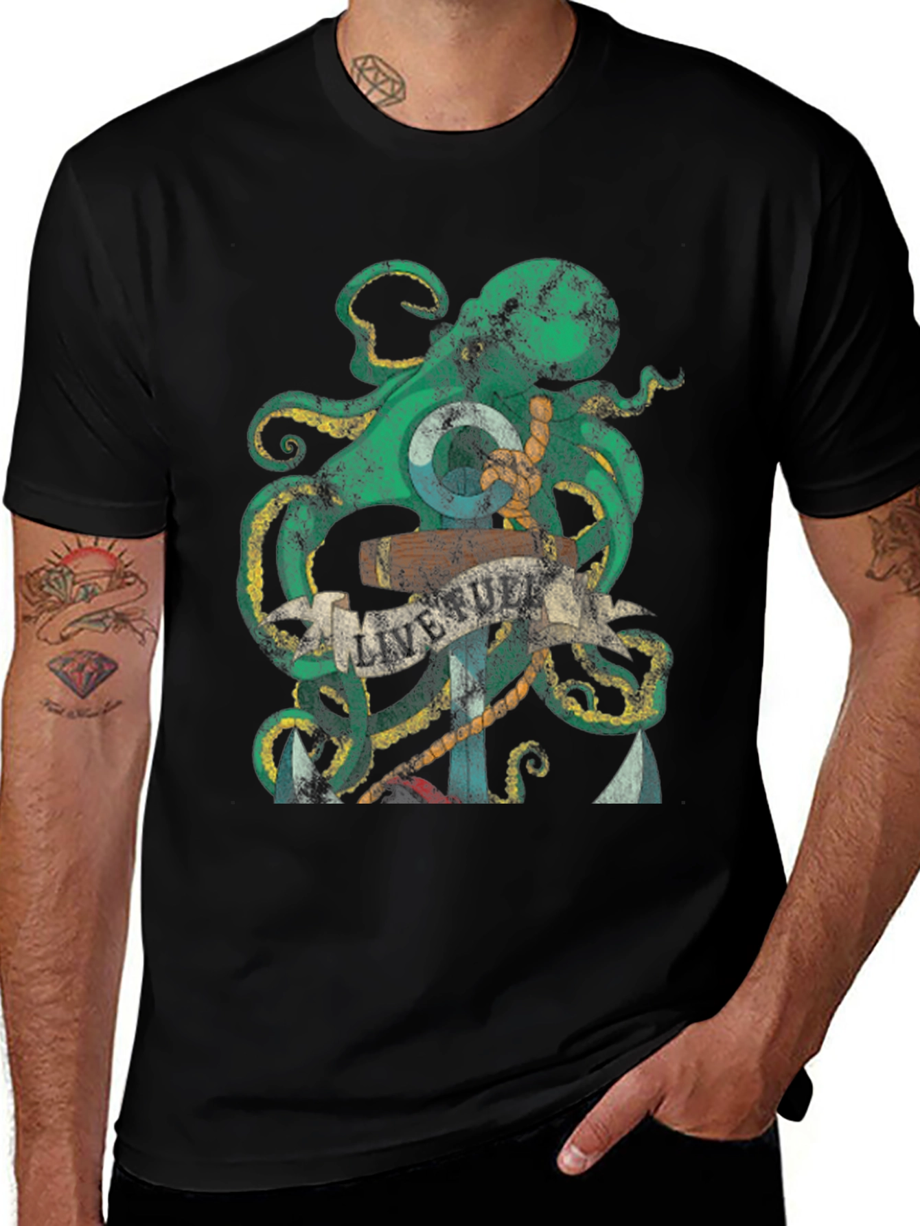 Octopus Anchor Graphic Tee - Live Full