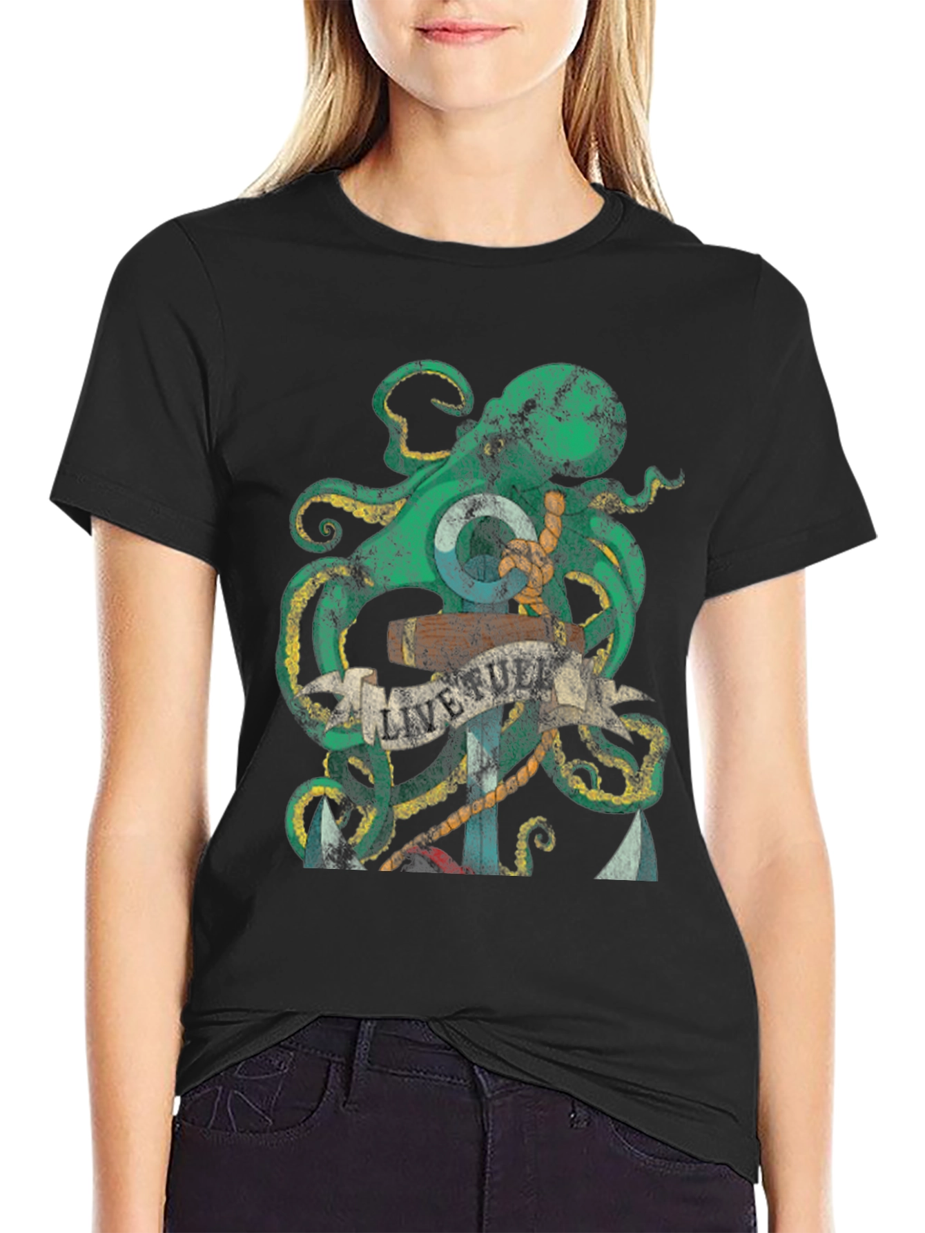 Octopus Anchor Graphic Tee - Live Full