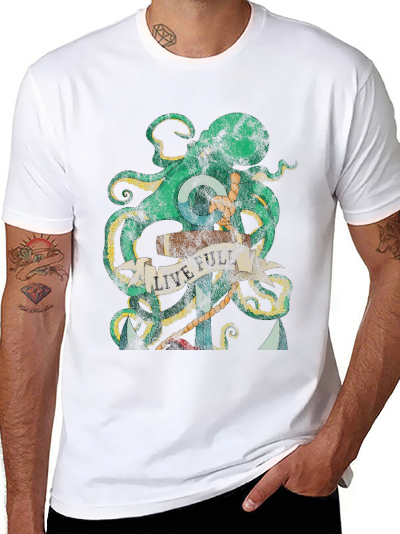 Octopus Anchor Graphic Tee - Live Full
