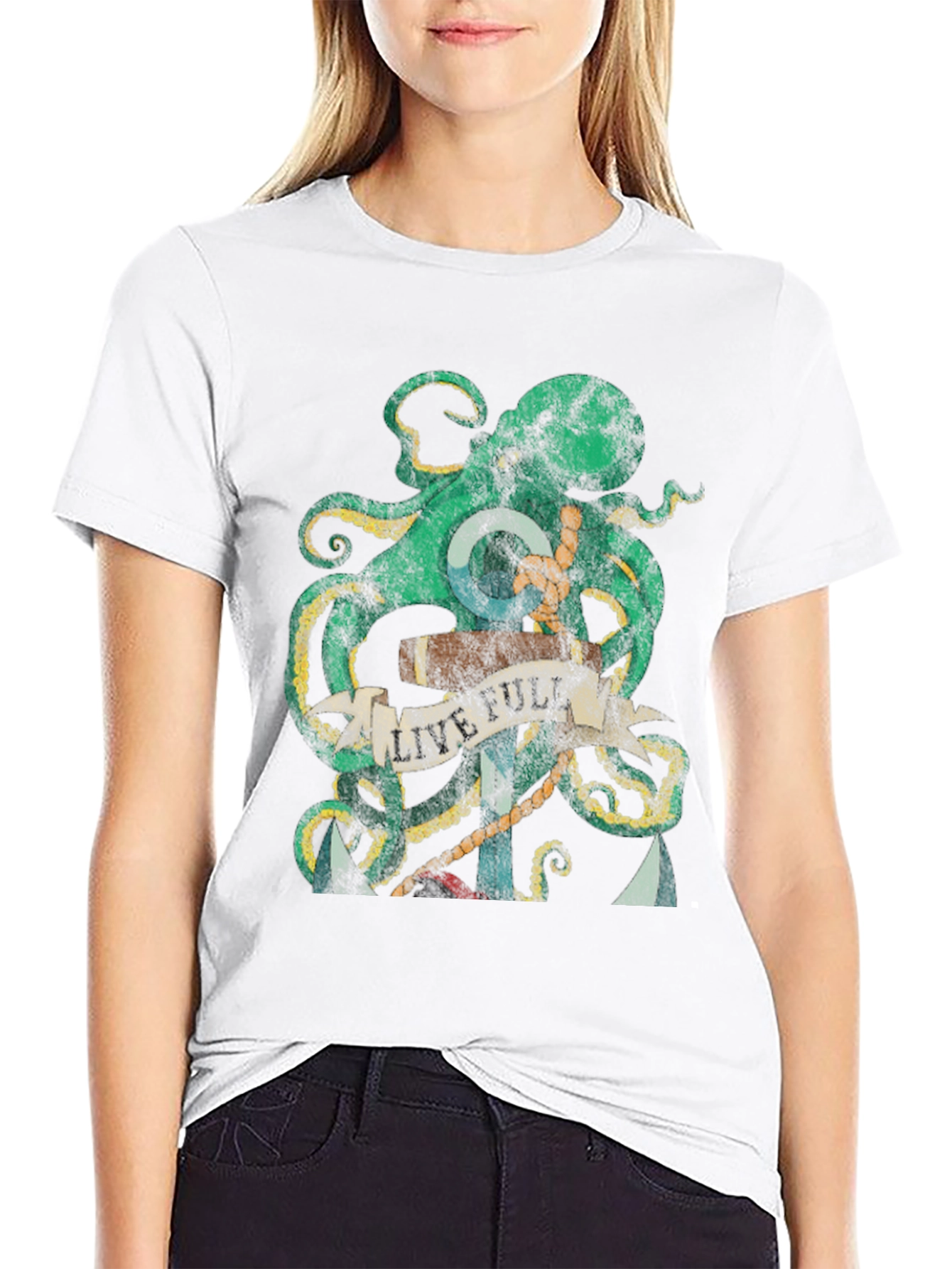 Octopus Anchor Graphic Tee - Live Full