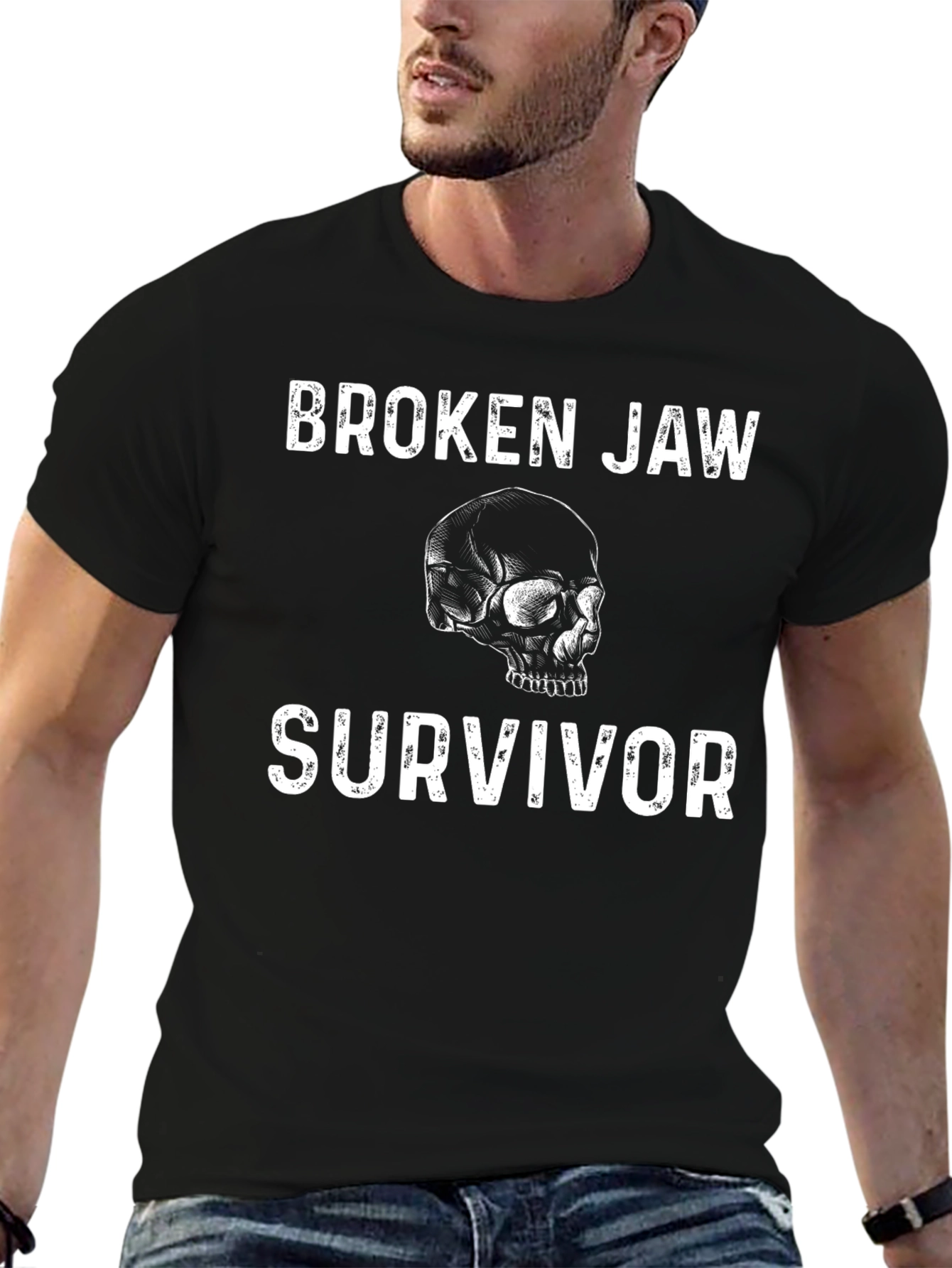 Broken Jaw Survivor Graphic Tee - Skull Design