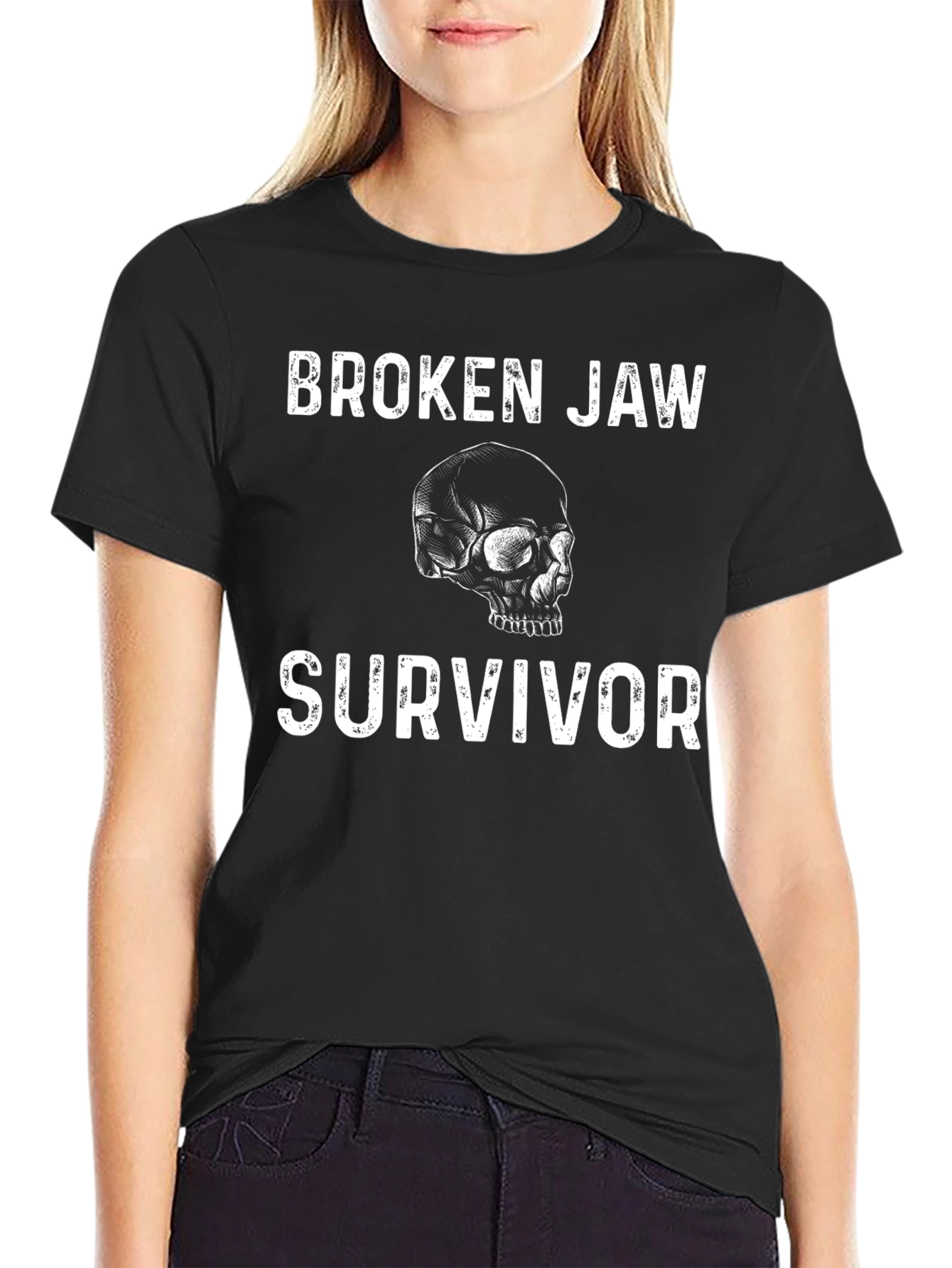 Broken Jaw Survivor Graphic Tee - Skull Design