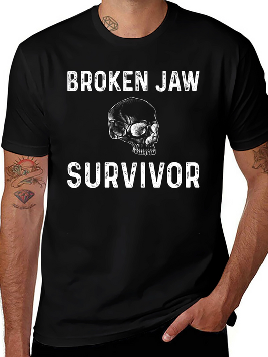 Broken Jaw Survivor Graphic Tee - Skull Design