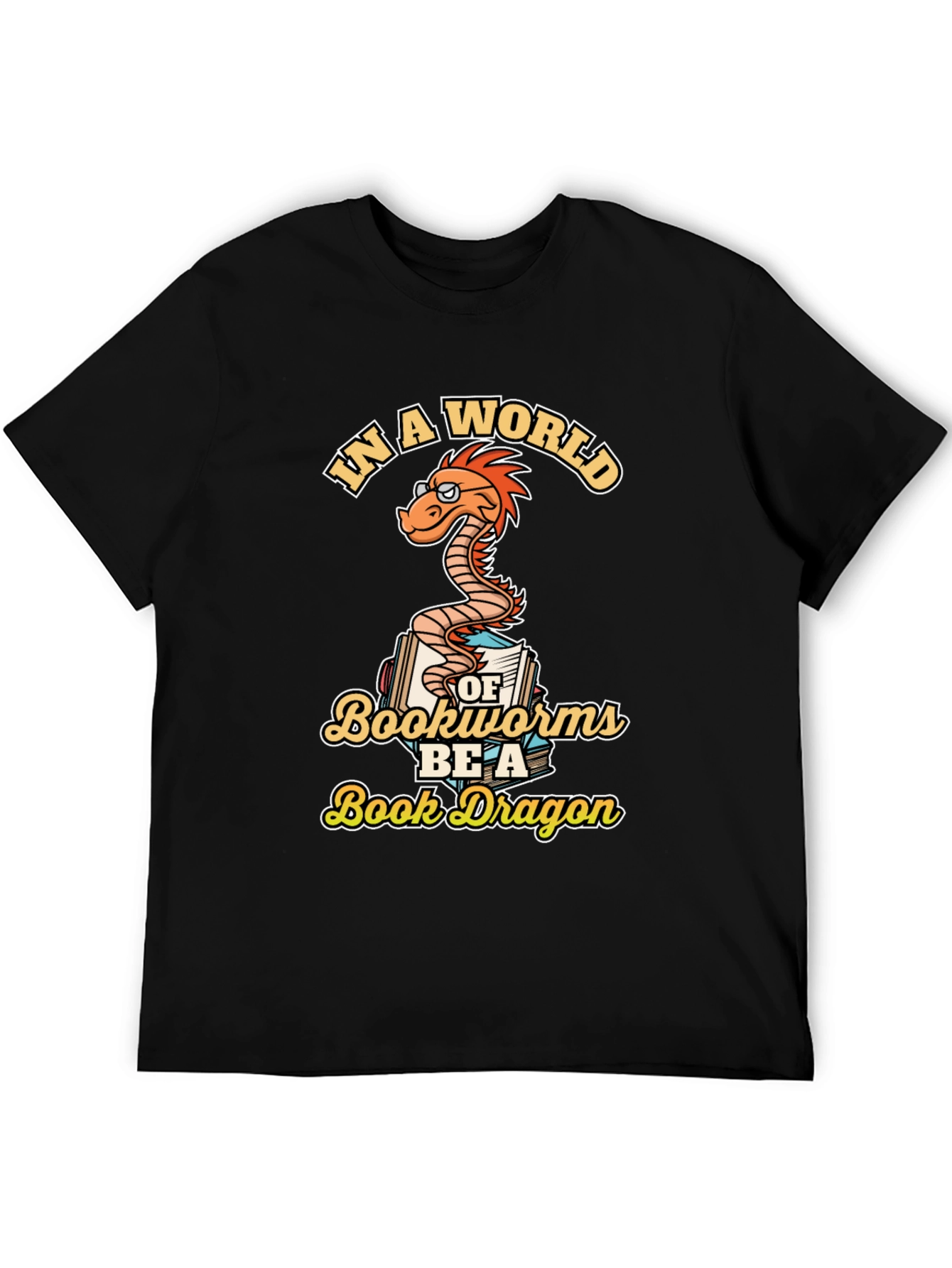 Book Dragon Graphic Tee - Unique Bookworm T-Shirt
