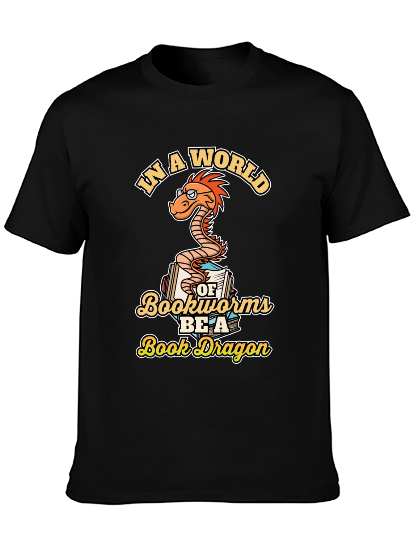 Book Dragon Graphic Tee - Unique Bookworm T-Shirt