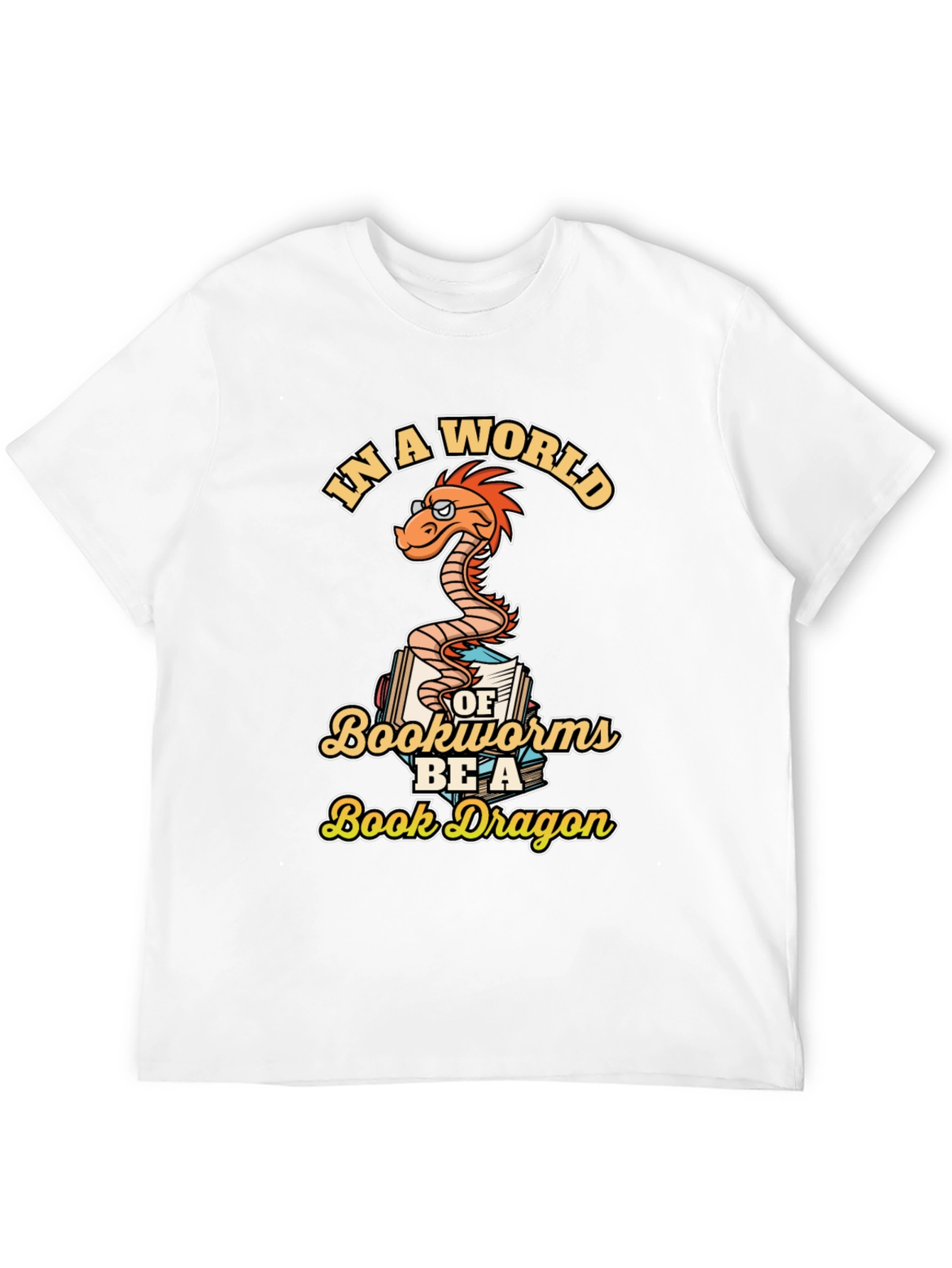 Book Dragon Graphic Tee - Unique Bookworm T-Shirt