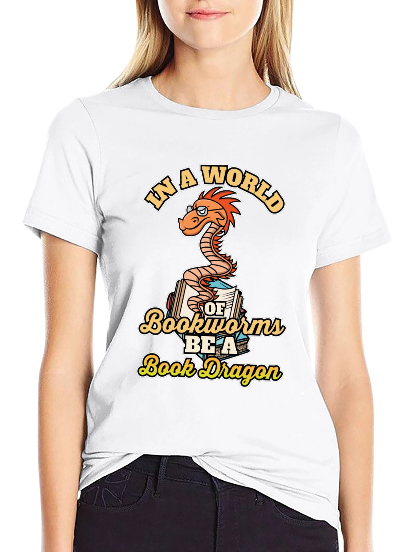 Book Dragon Graphic Tee - Unique Bookworm T-Shirt