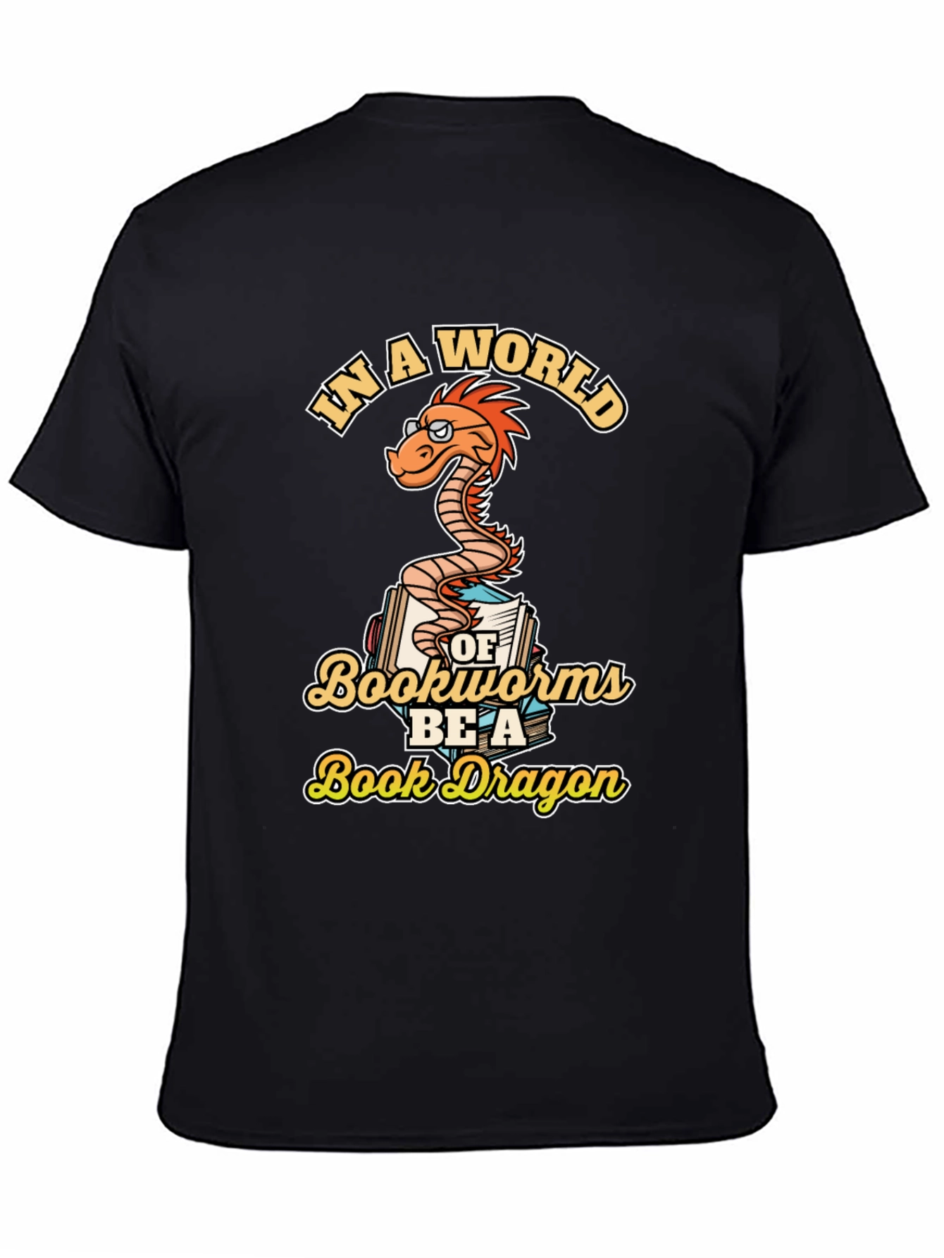 Book Dragon Graphic Tee - Unique Bookworm T-Shirt
