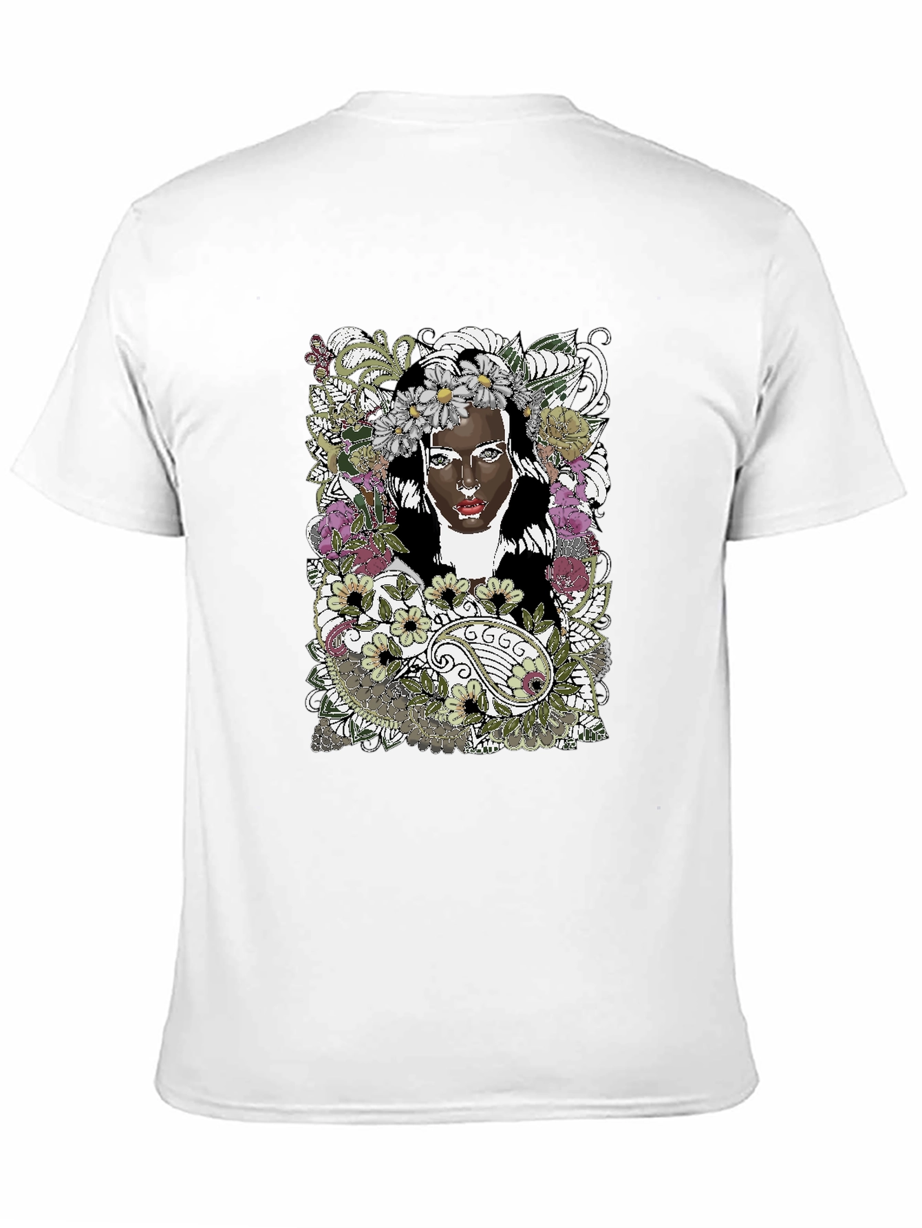Floral Woman Graphic Tee - Black Unisex T-Shirt