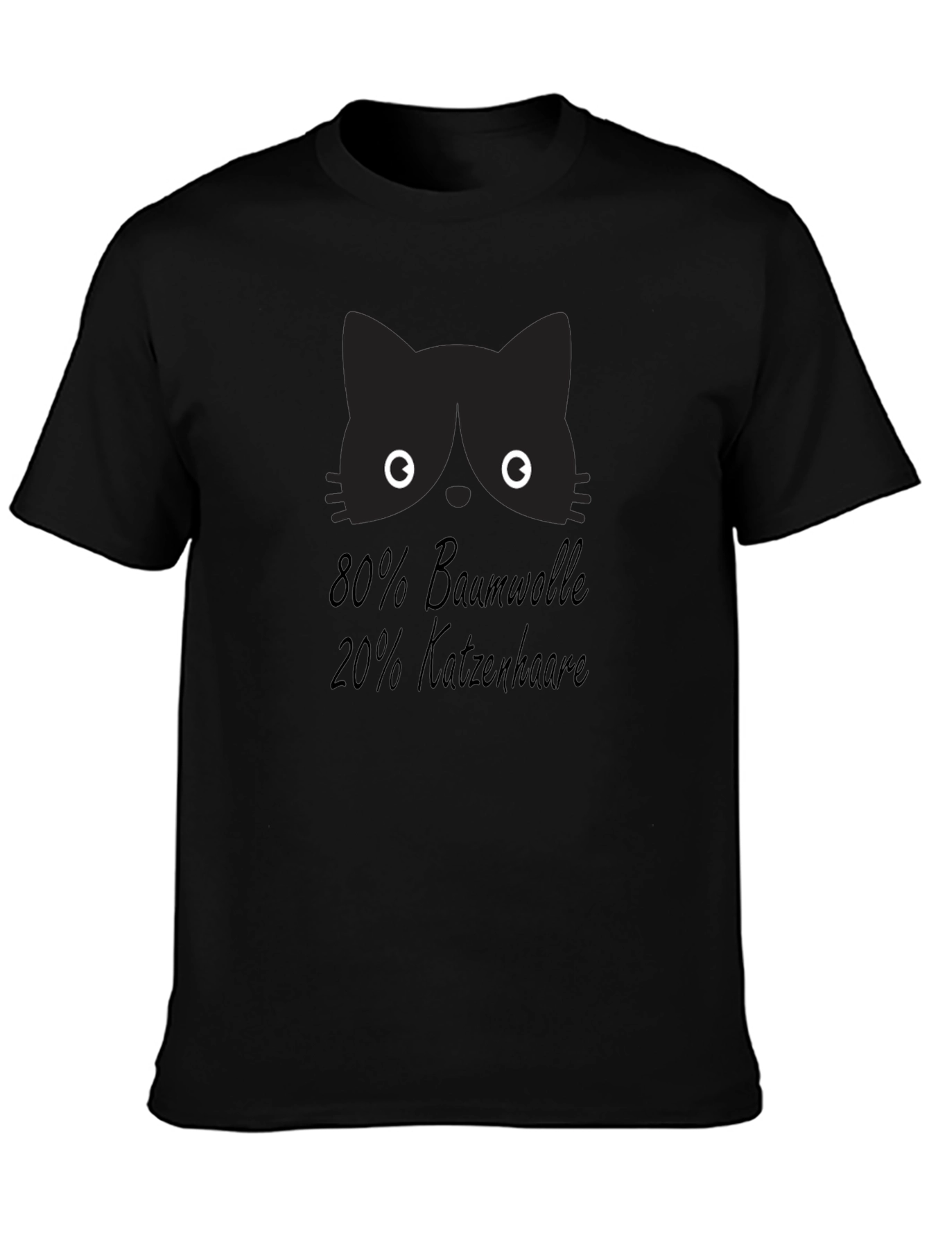 Funny Cat Hair T-Shirt - 80% Baumwolle 20% Katzenhaare