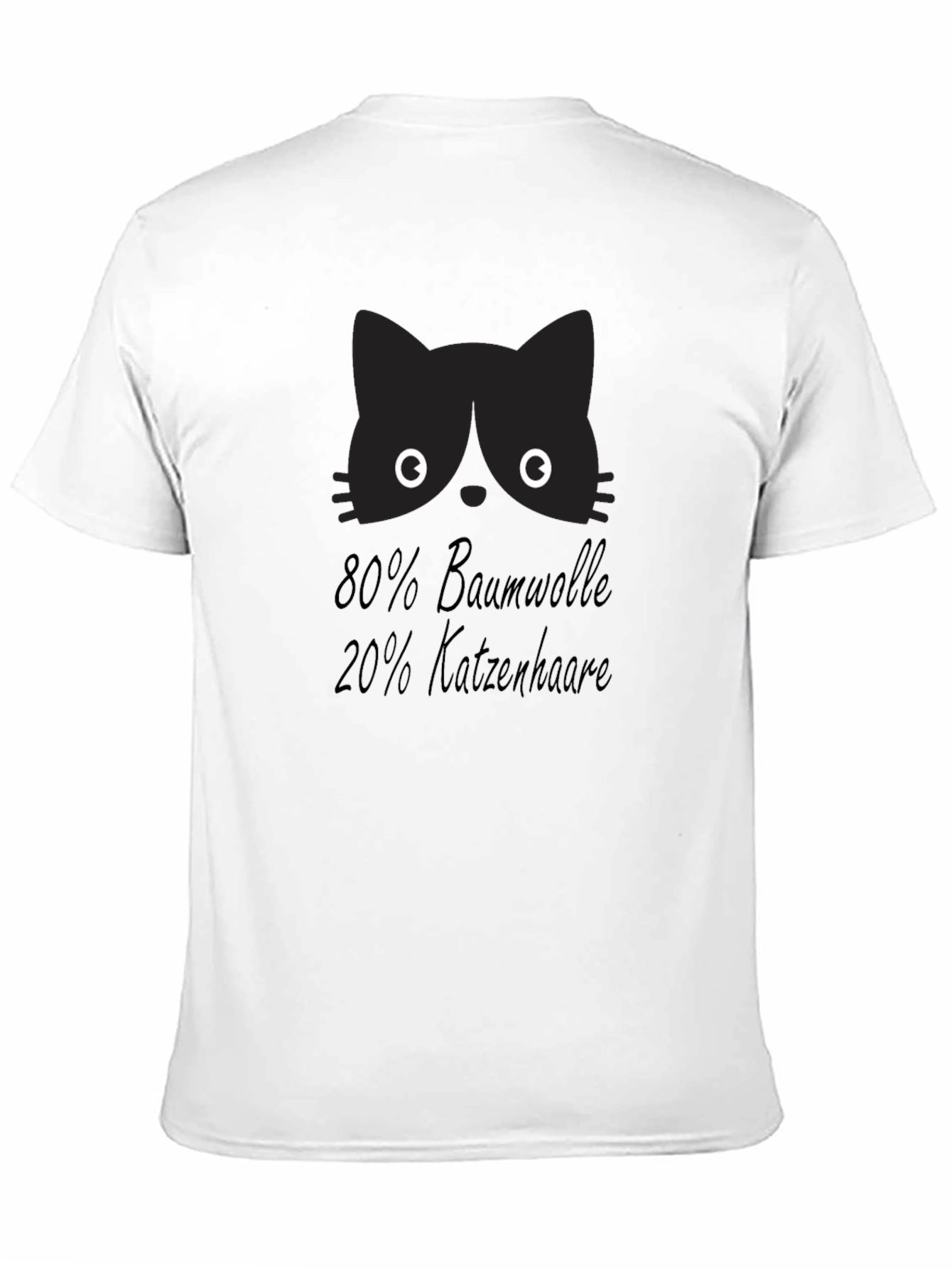 Funny Cat Hair T-Shirt - 80% Baumwolle 20% Katzenhaare