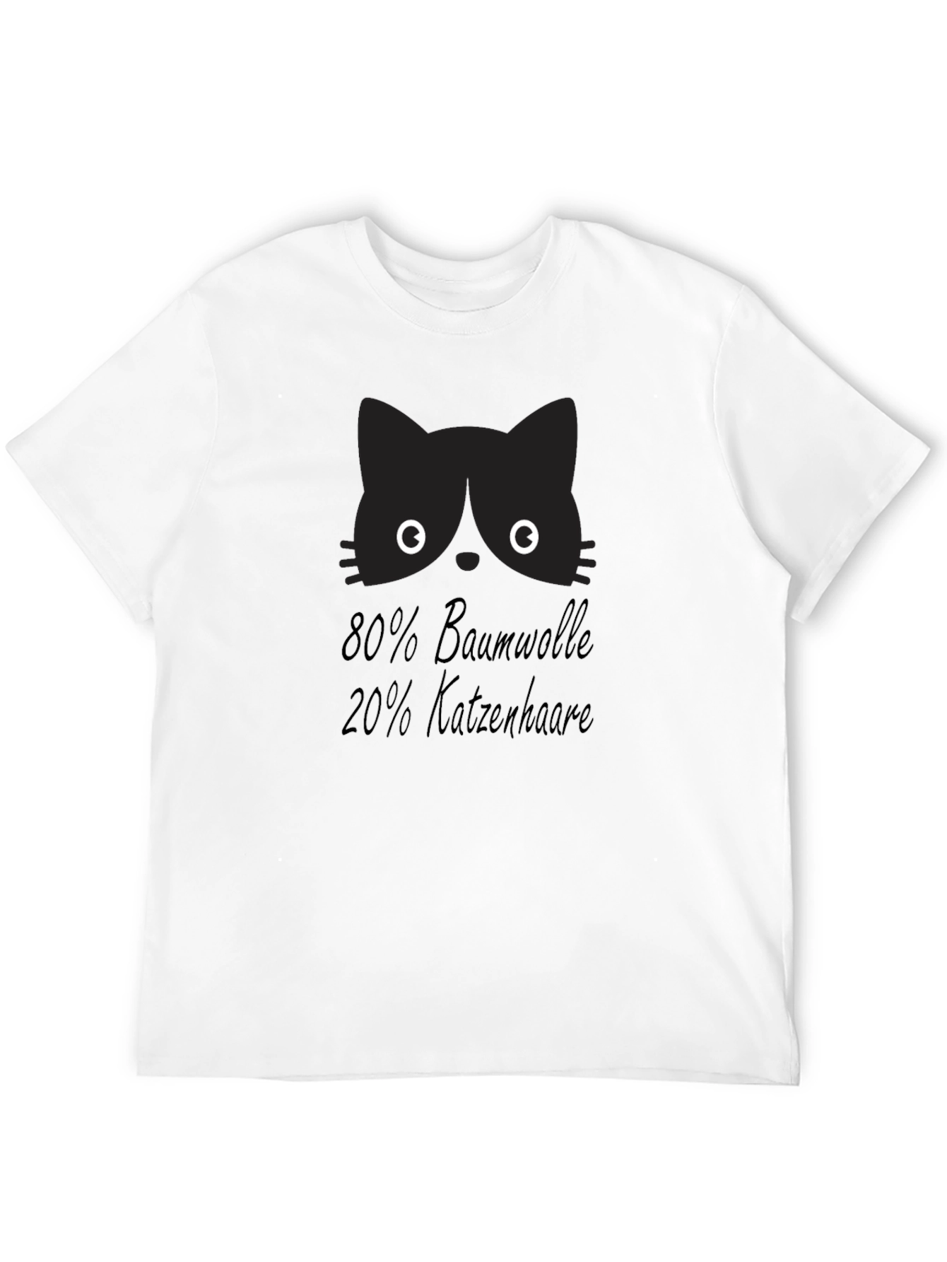 Funny Cat Hair T-Shirt - 80% Baumwolle 20% Katzenhaare