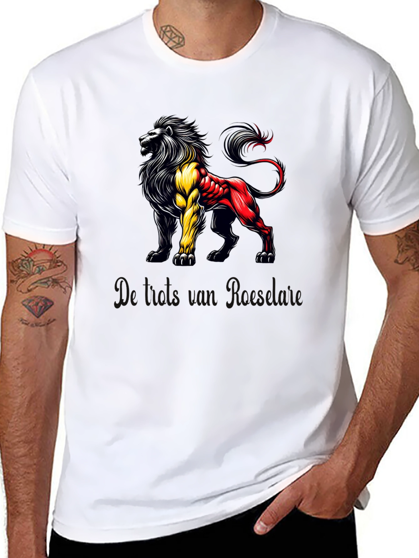 Belgian Lion T-Shirt - Black Bold Design