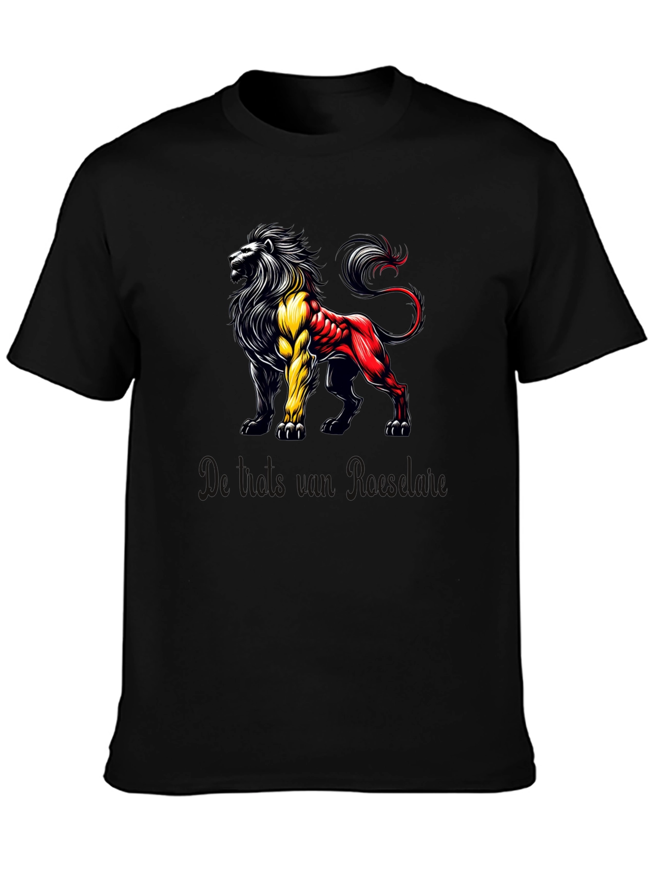 Belgian Lion T-Shirt - Black Bold Design