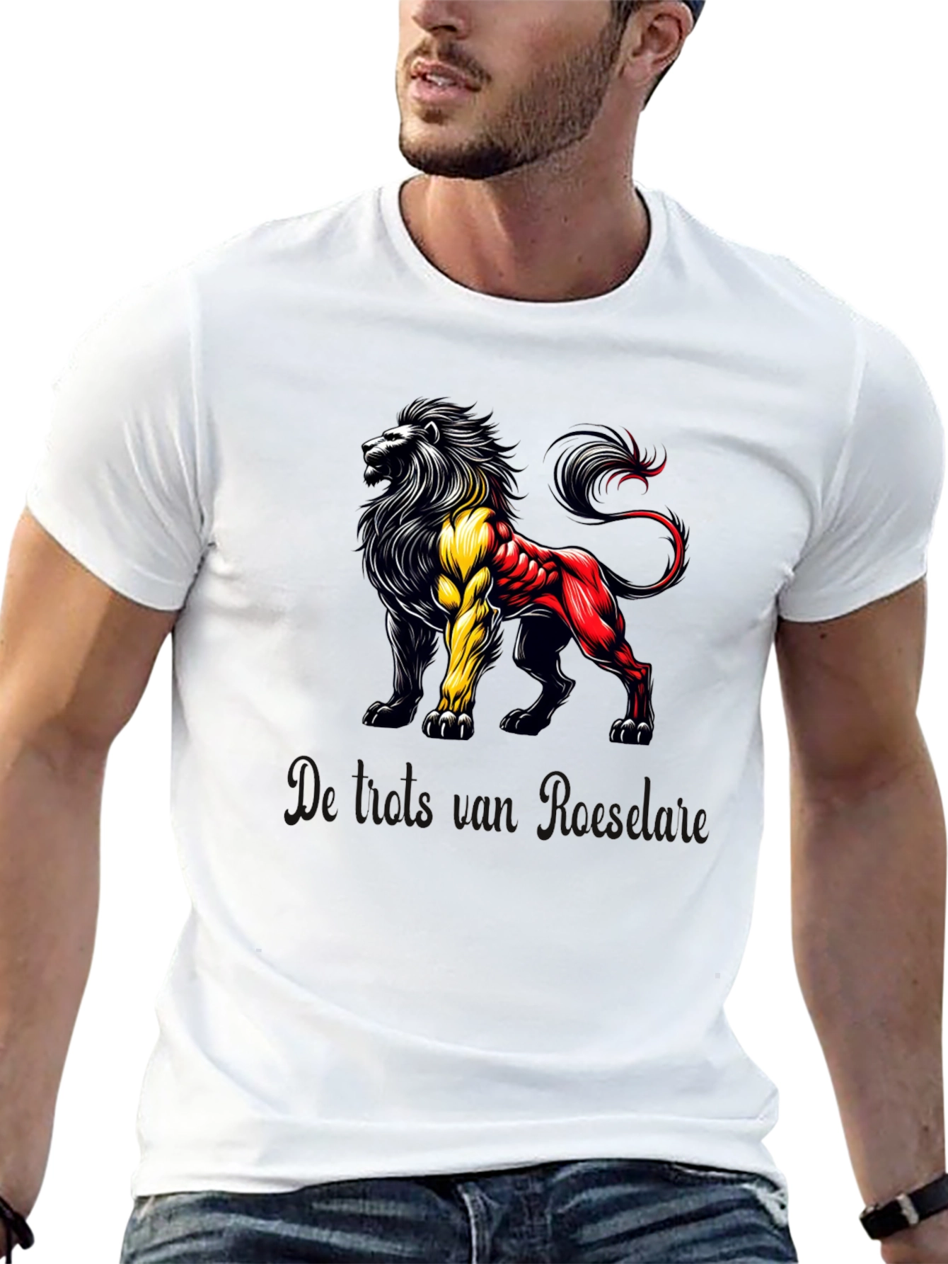 Belgian Lion T-Shirt - Black Bold Design