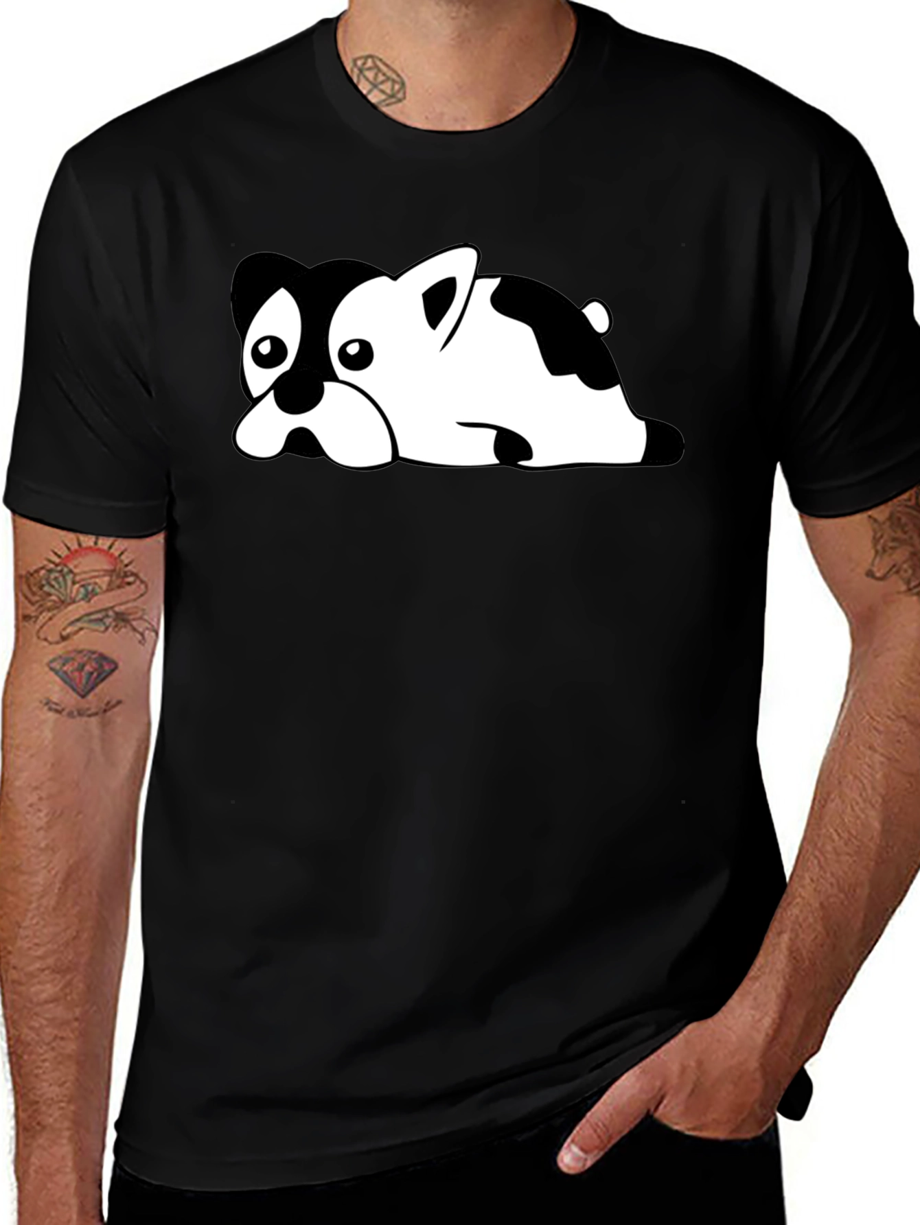 Dog Graphic Tee - Black