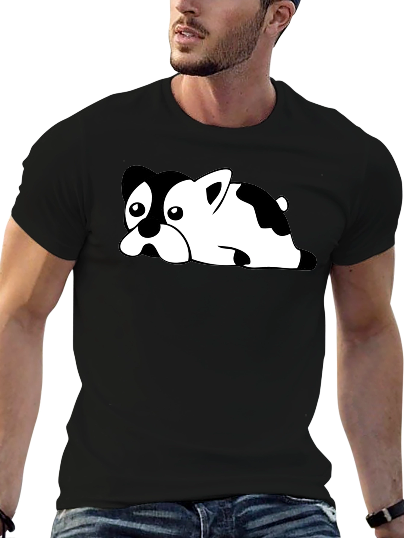 Dog Graphic Tee - Black