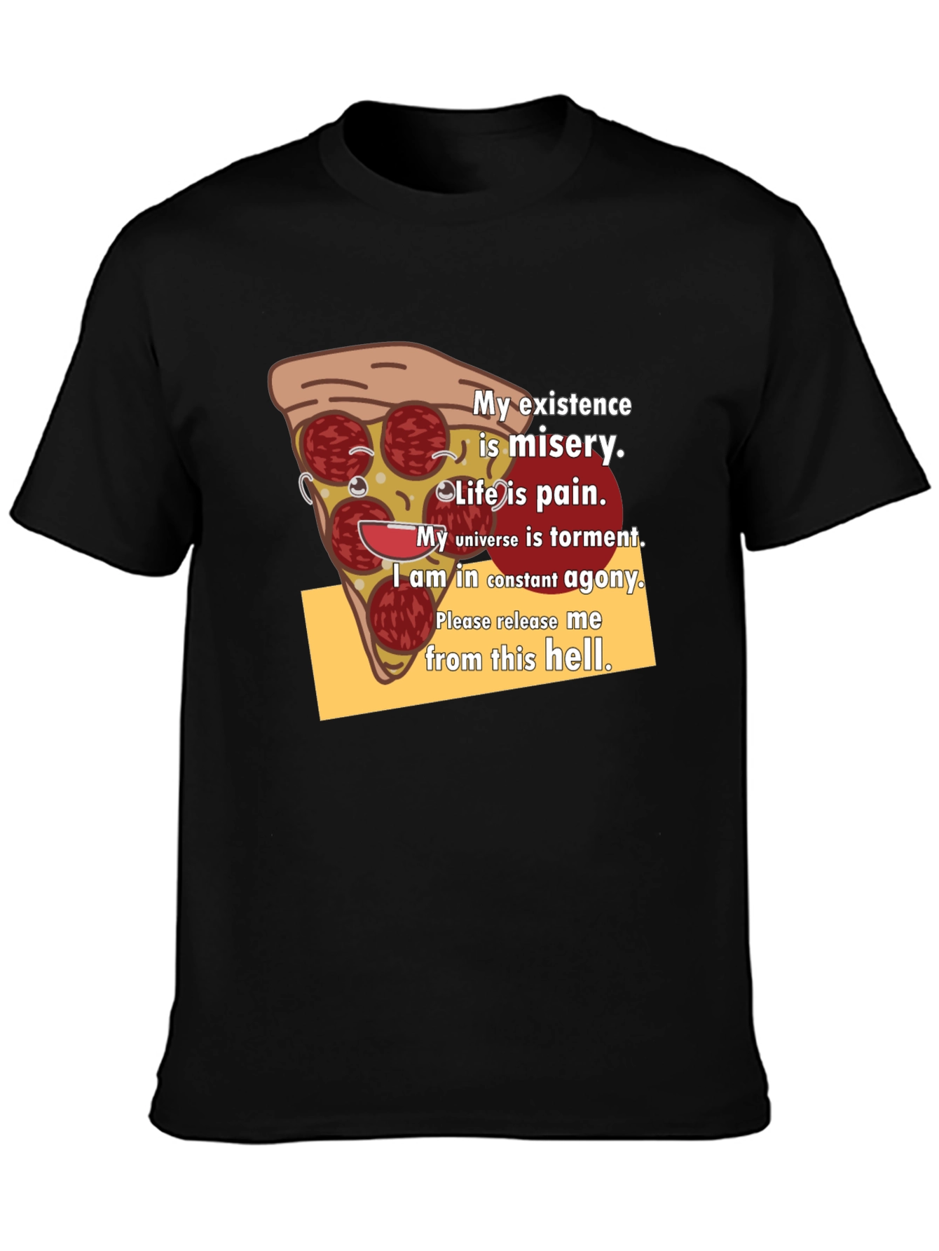 Pizza Slice Graphic Tee - Existential Misery T-Shirt