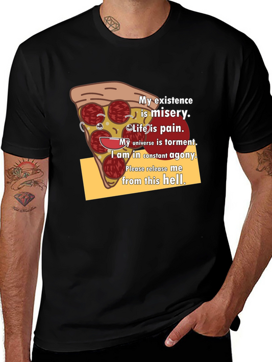 Pizza Slice Graphic Tee - Existential Misery T-Shirt
