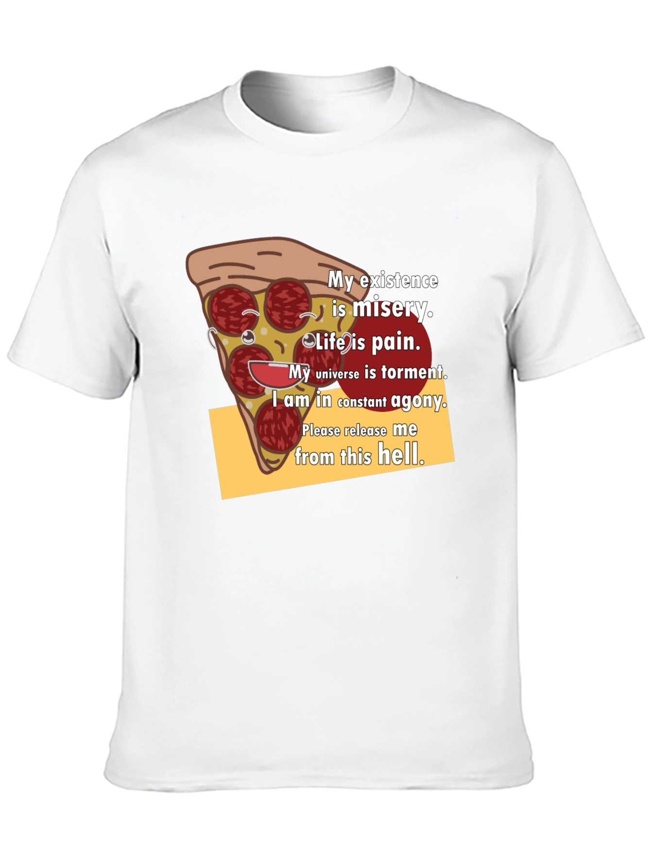 Pizza Slice Graphic Tee - Existential Misery T-Shirt