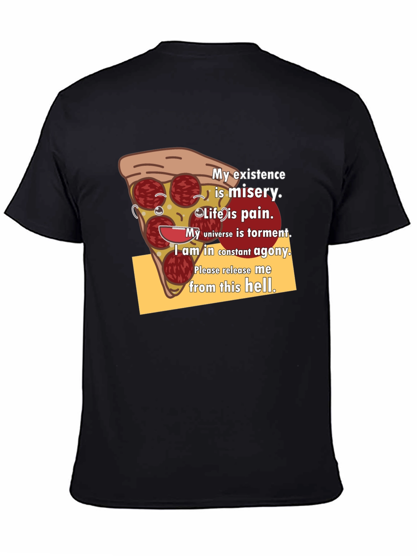 Pizza Slice Graphic Tee - Existential Misery T-Shirt