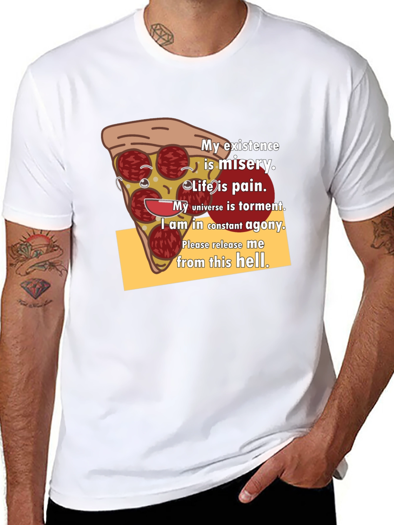 Pizza Slice Graphic Tee - Existential Misery T-Shirt