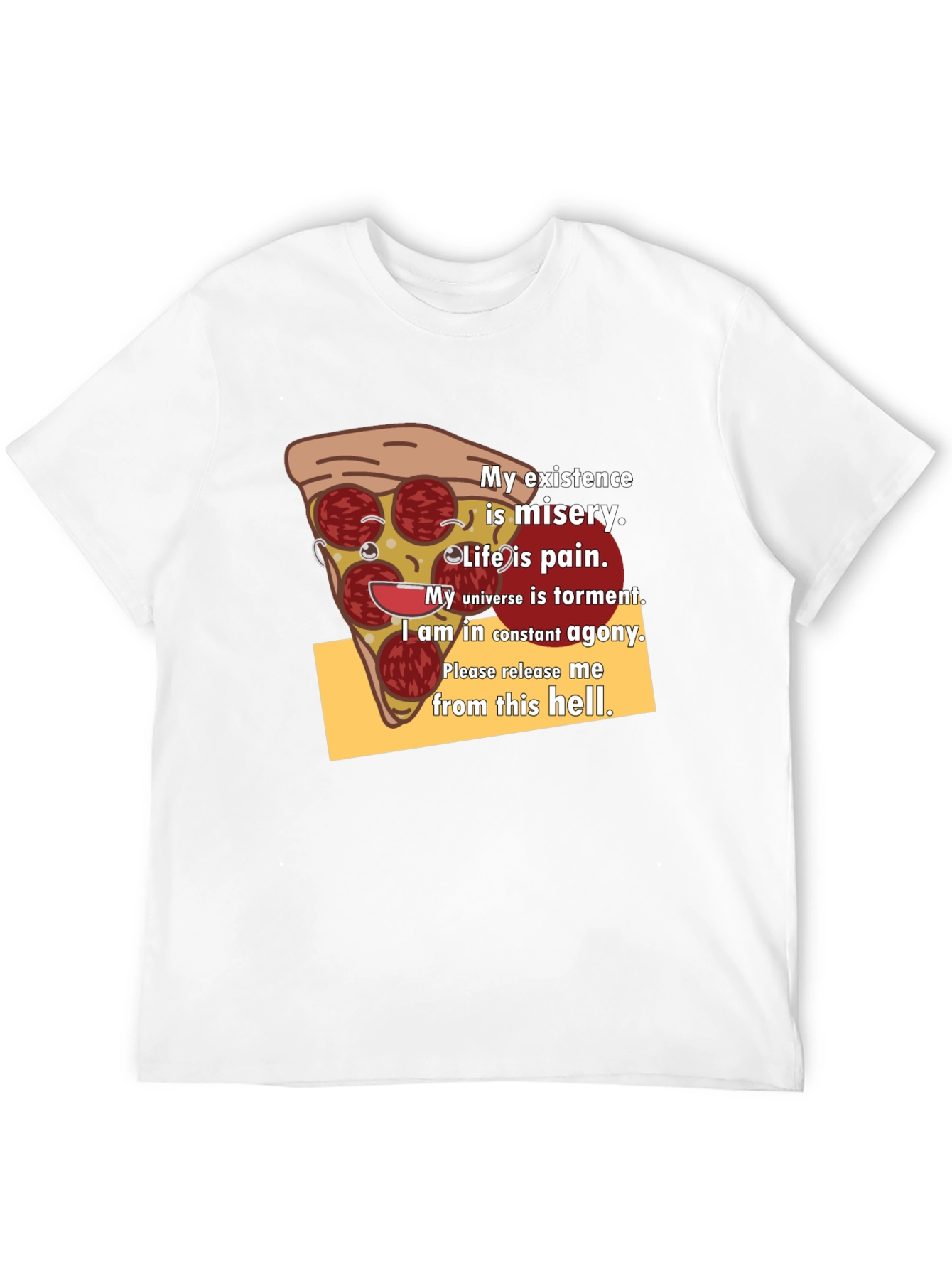 Pizza Slice Graphic Tee - Existential Misery T-Shirt