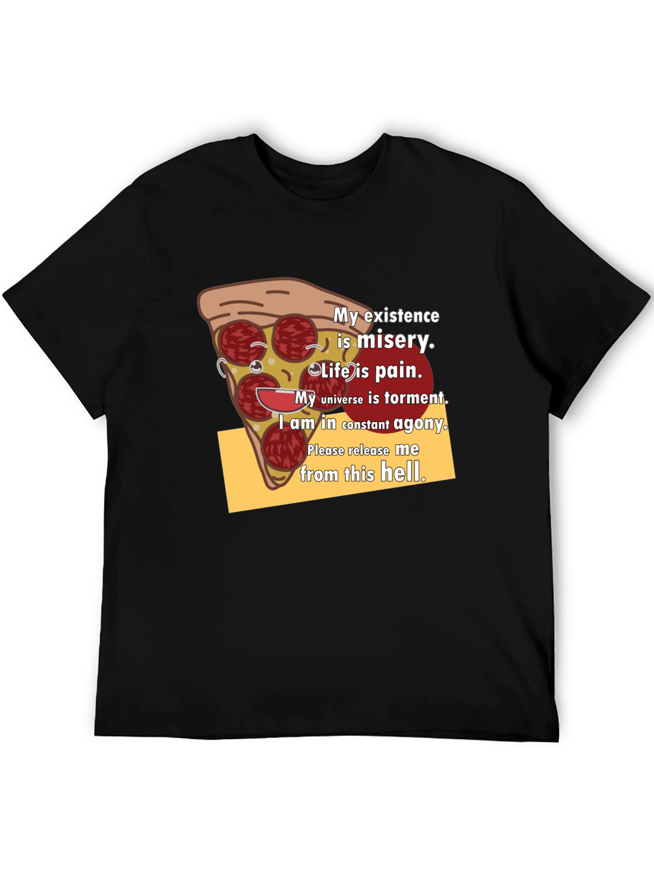 Pizza Slice Graphic Tee - Existential Misery T-Shirt