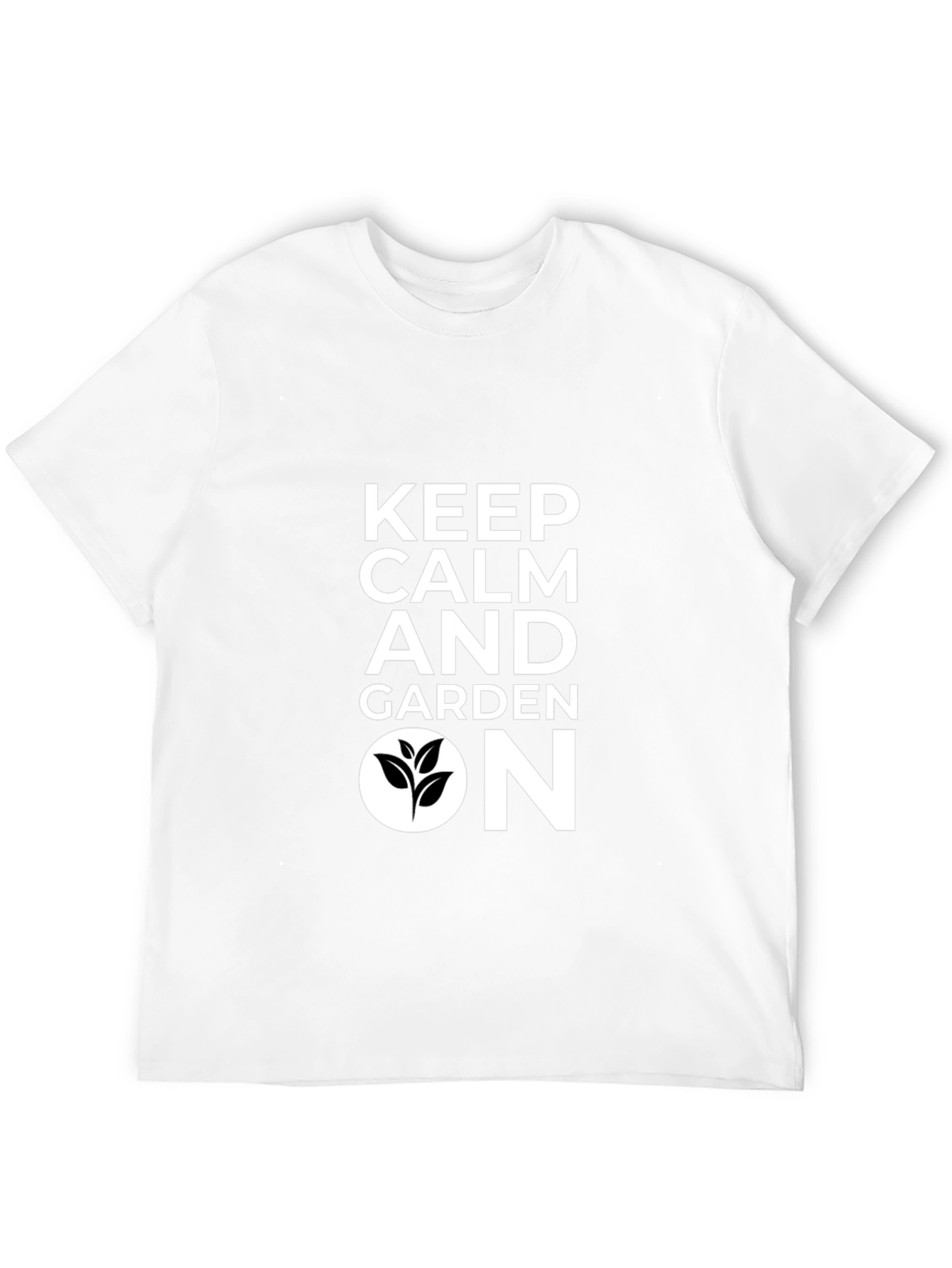 Keep Calm and Garden On Black T-Shirt