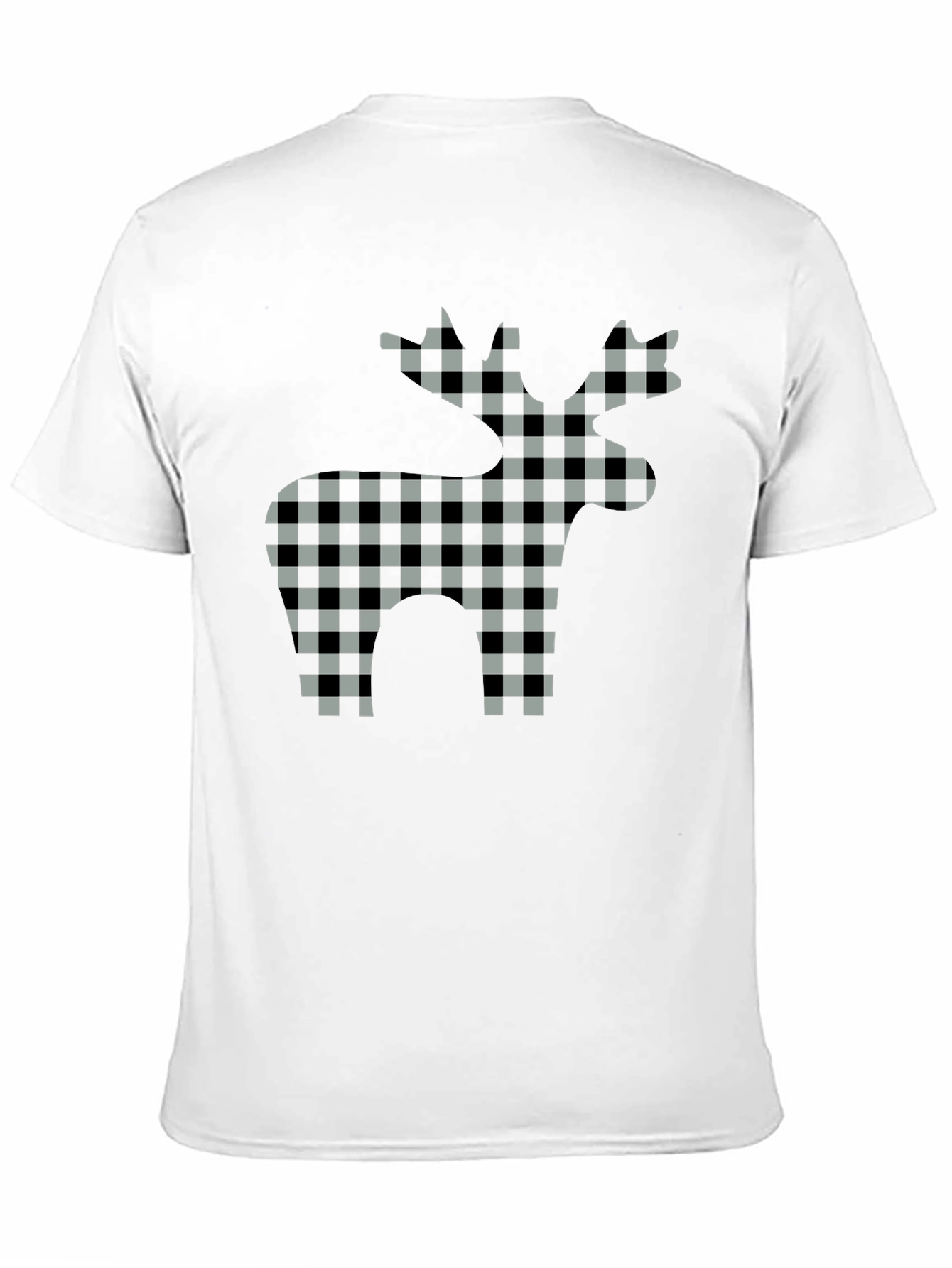 Checkered Moose Graphic T-Shirt