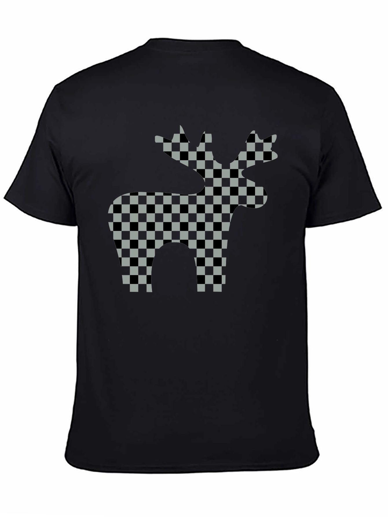 Checkered Moose Graphic T-Shirt