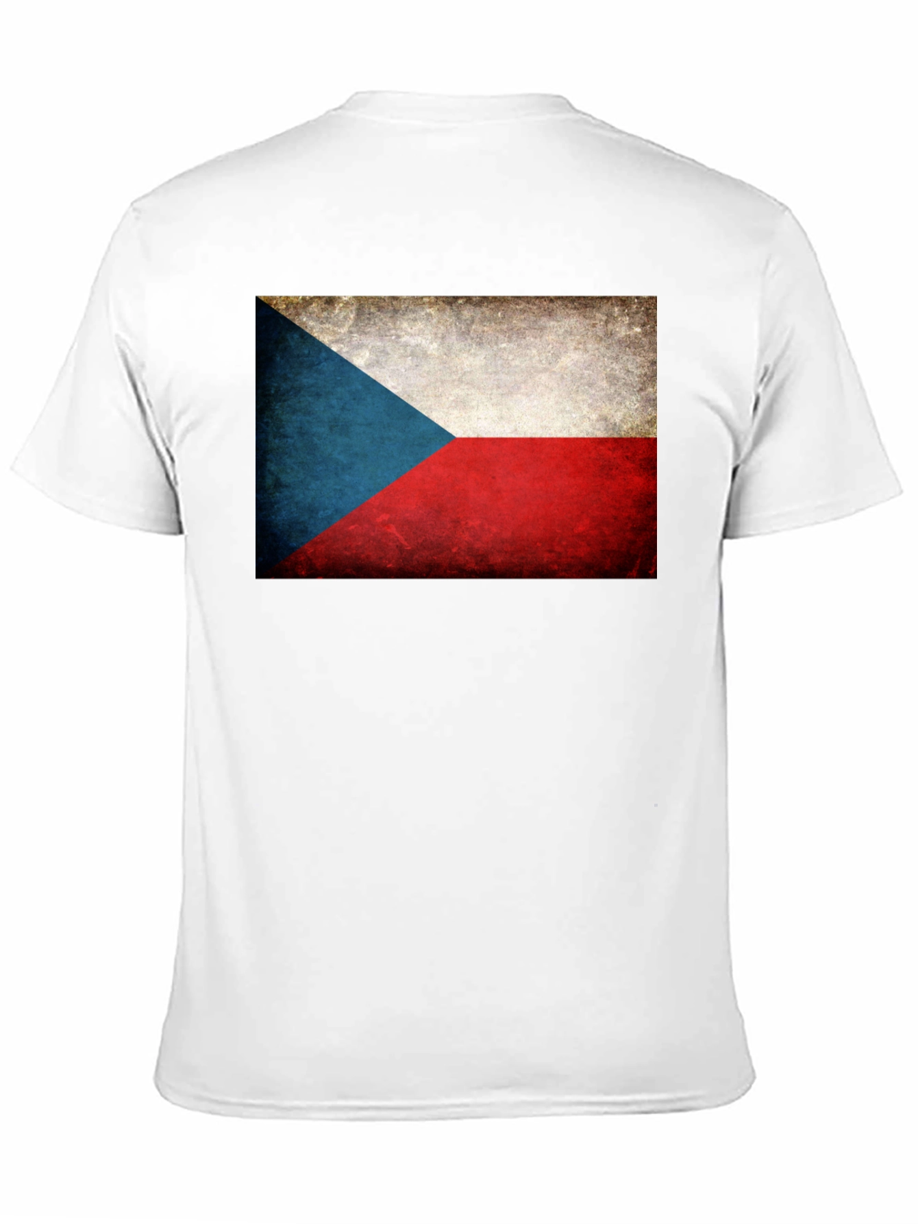Czech Republic Flag Graphic Tee - Black Cotton