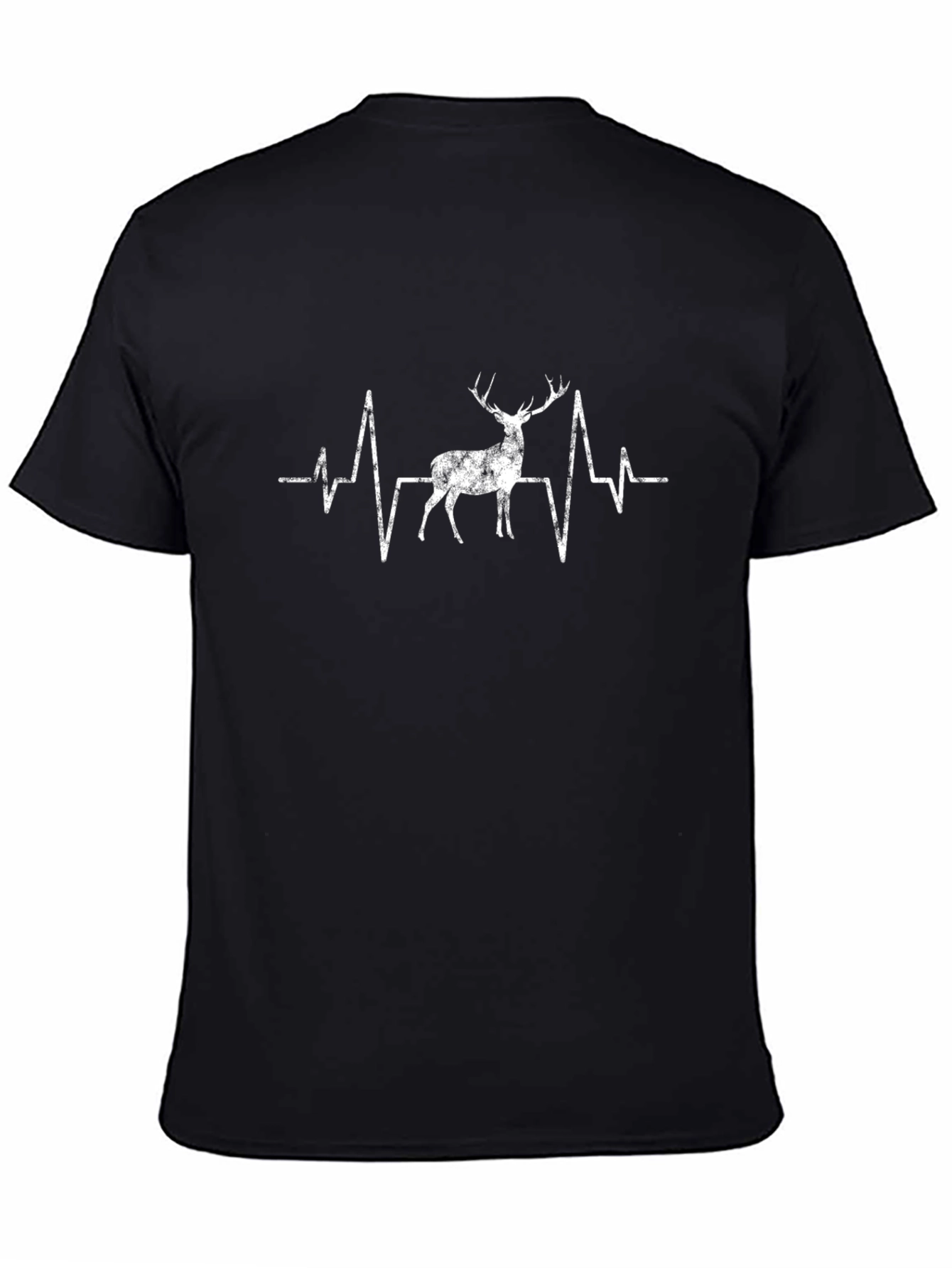 Deer Heartbeat Graphic Tee - Mens Black T-Shirt