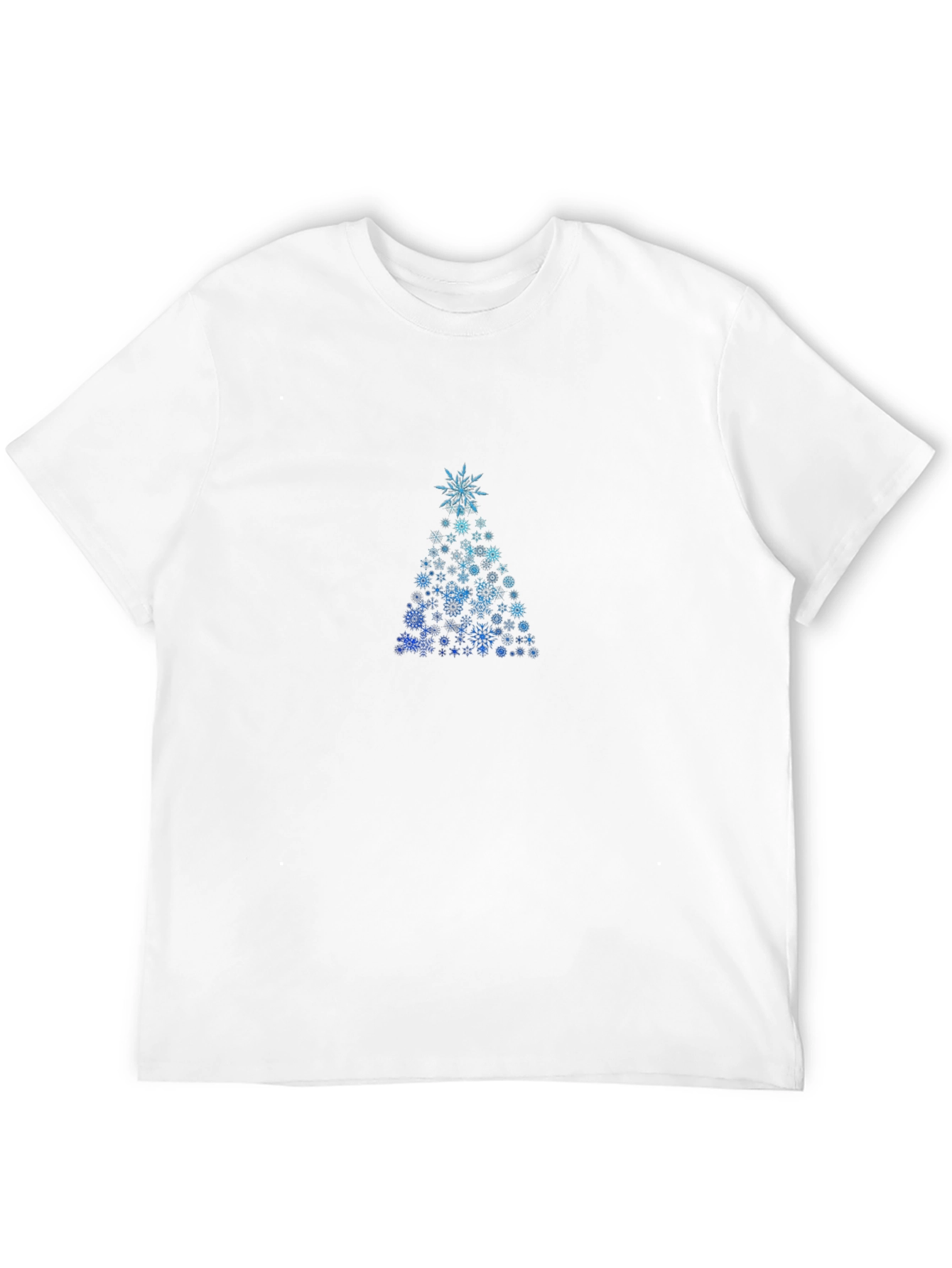 Snowflake Christmas Tree Black T-Shirt
