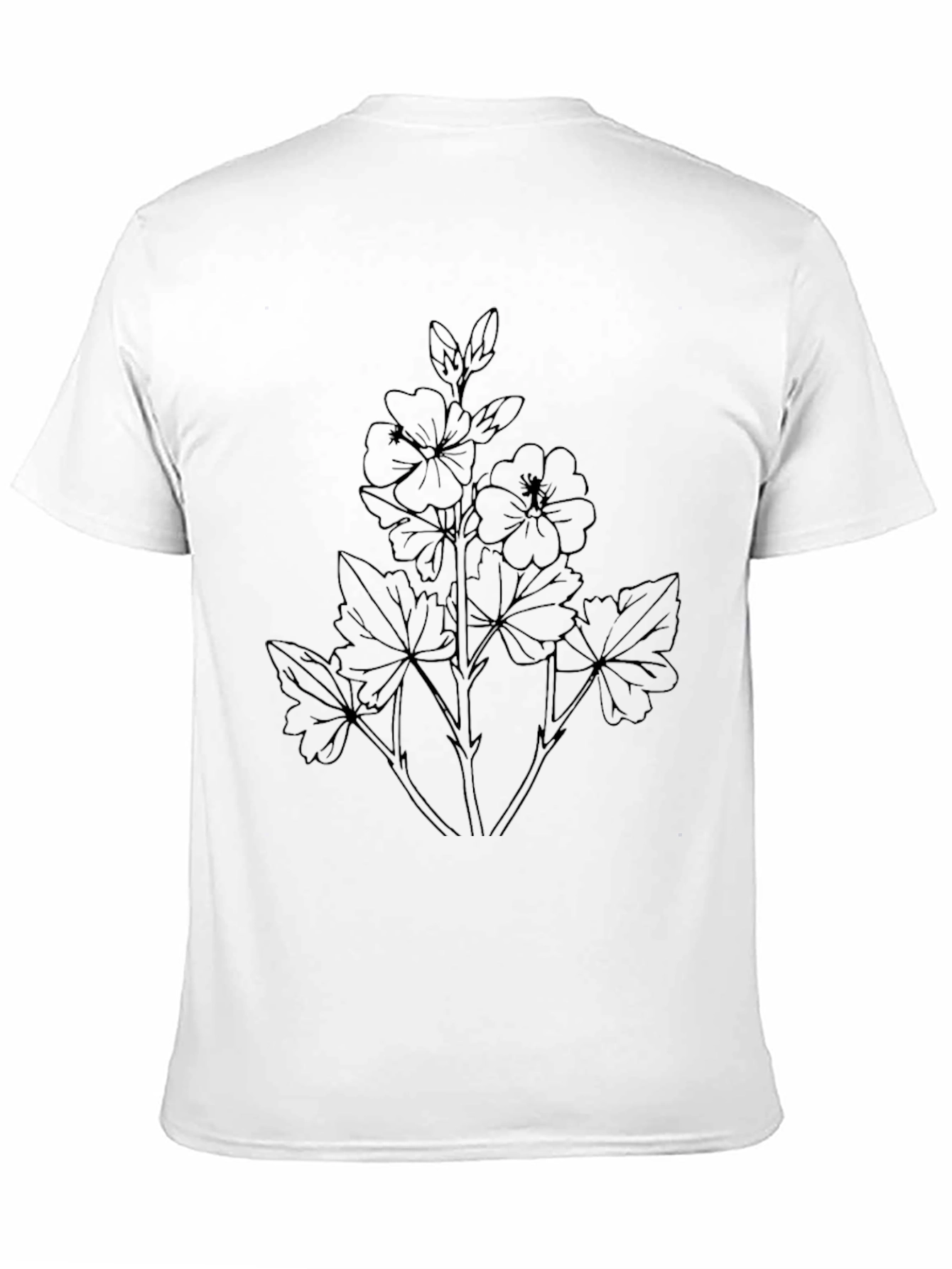 Floral Outline Graphic Tee - Unisex Black T-Shirt